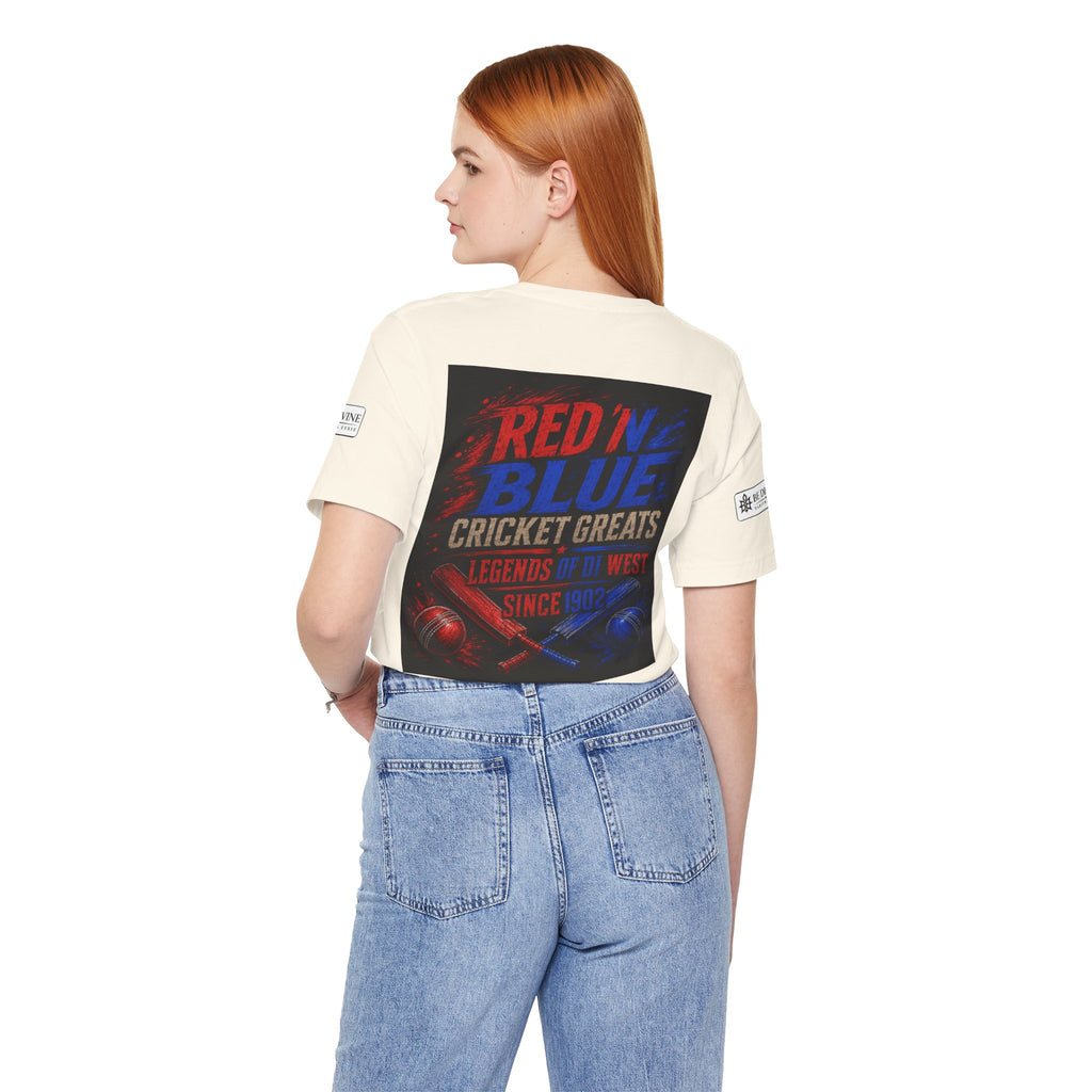 BE DIVINE™ Red ’N Blue Cricket Greats Tee