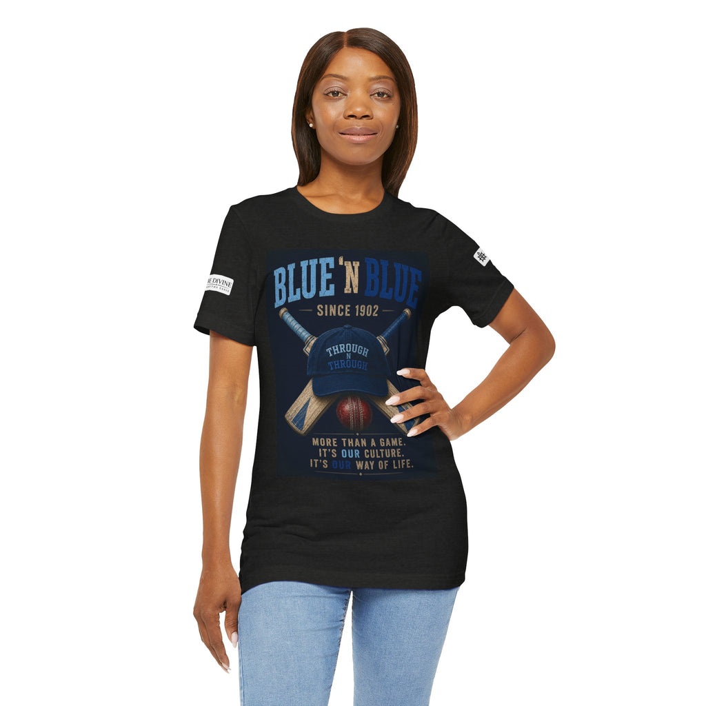 BE DIVINE™ Blue 'N Blue Since 1902 – Through 'N Through Heritage Tee