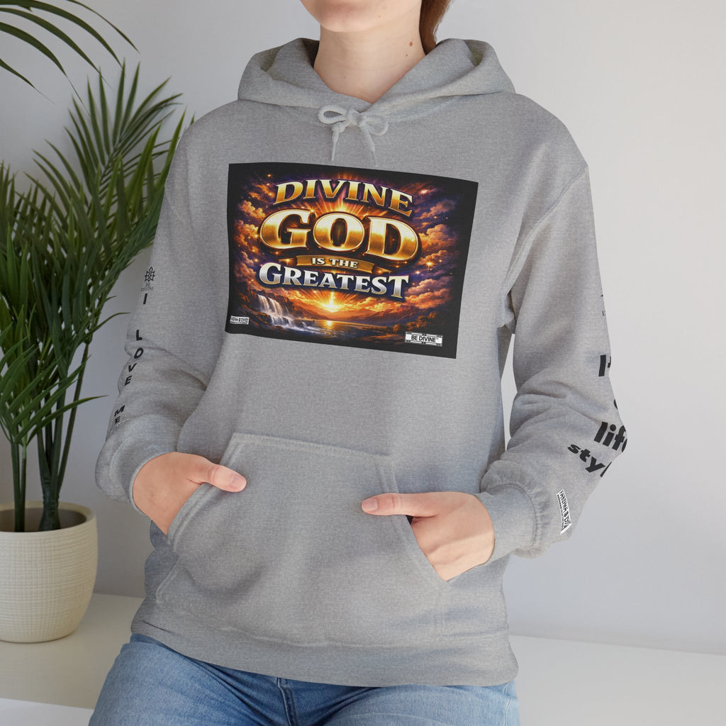 BE DIVINE™ Unisex Heavy Blend Hoodie – Divine God Is the Greatest Faith Statement Sweatshirt