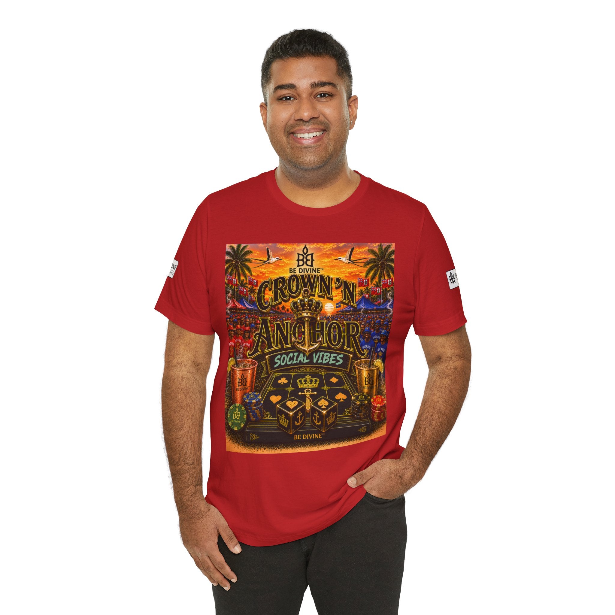 BE DIVINE™ Cup Match Social Vibes Tee – Crown 'N Anchor Edition