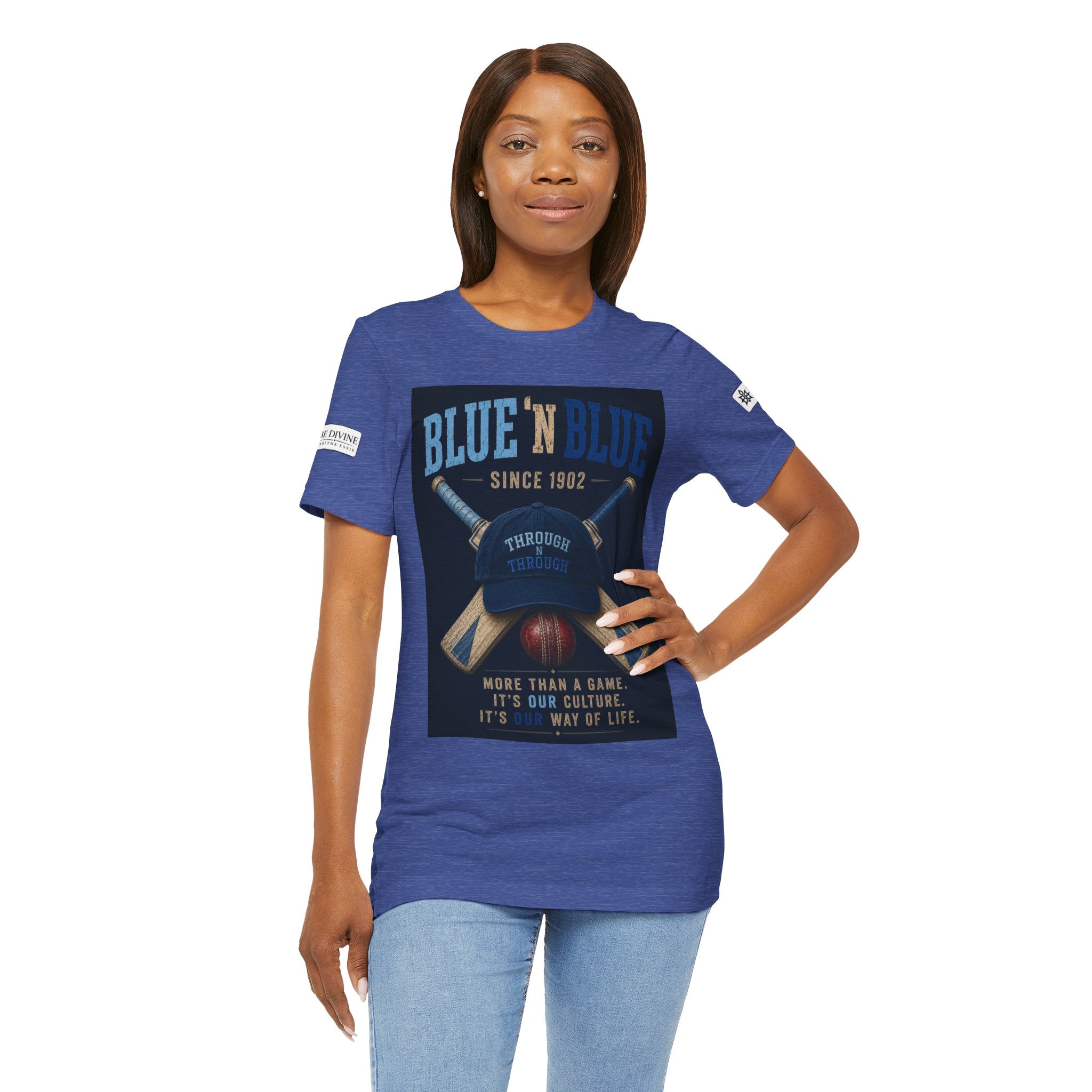 BE DIVINE™ Blue 'N Blue Since 1902 – Through 'N Through Heritage Tee