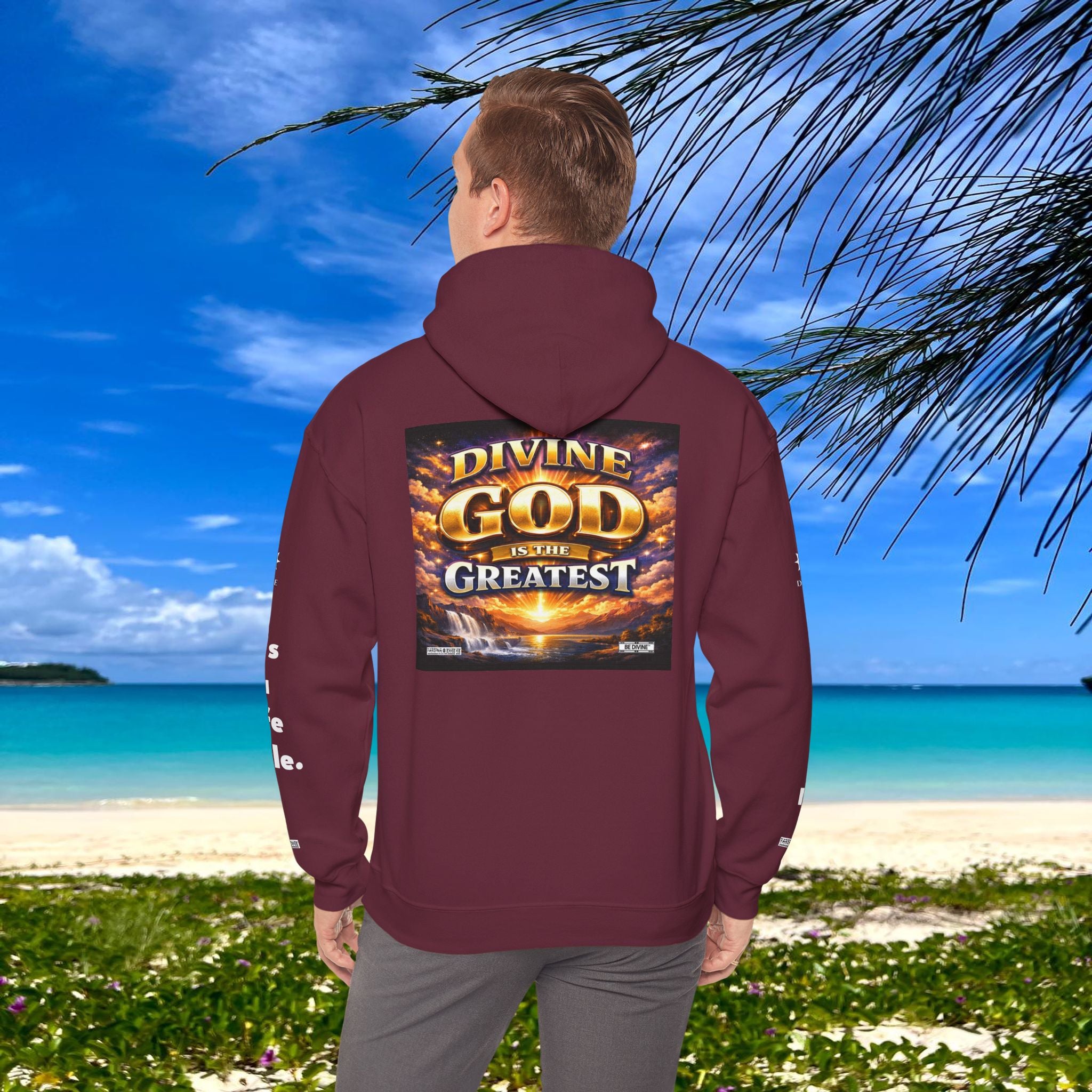 BE DIVINE™ Unisex Heavy Blend Hoodie – Divine God Is the Greatest Faith Statement Sweatshirt