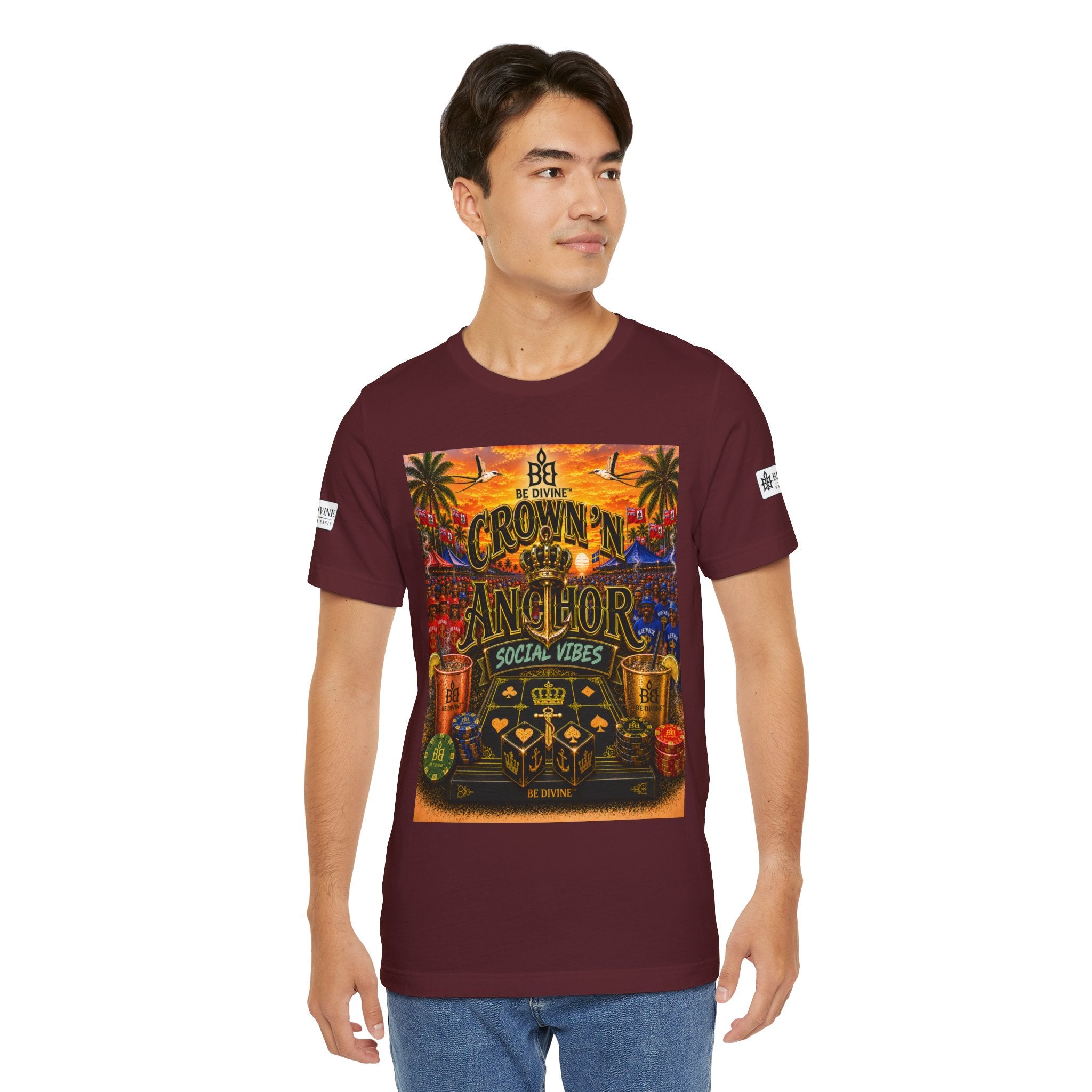 BE DIVINE™ Cup Match Social Vibes Tee – Crown 'N Anchor Edition