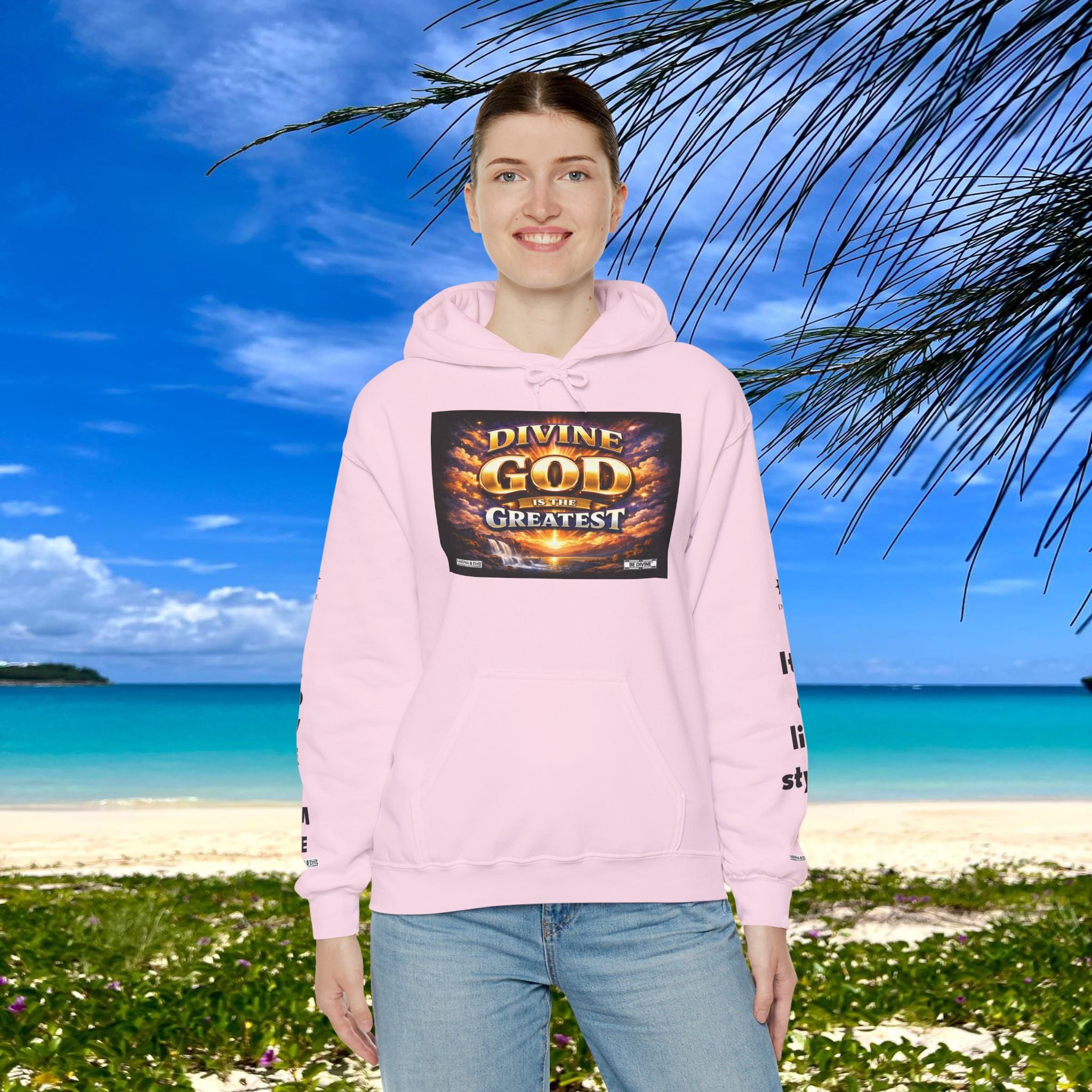 BE DIVINE™ Unisex Heavy Blend Hoodie – Divine God Is the Greatest Faith Statement Sweatshirt
