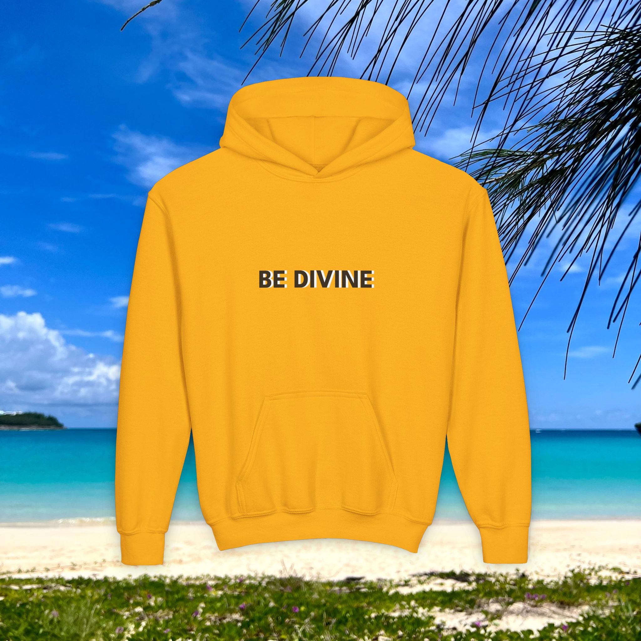 BE DIVINE™ Youth Hoodie – Gender Neutral, Soft Cotton, Inspirational Print (Youth S–XL)