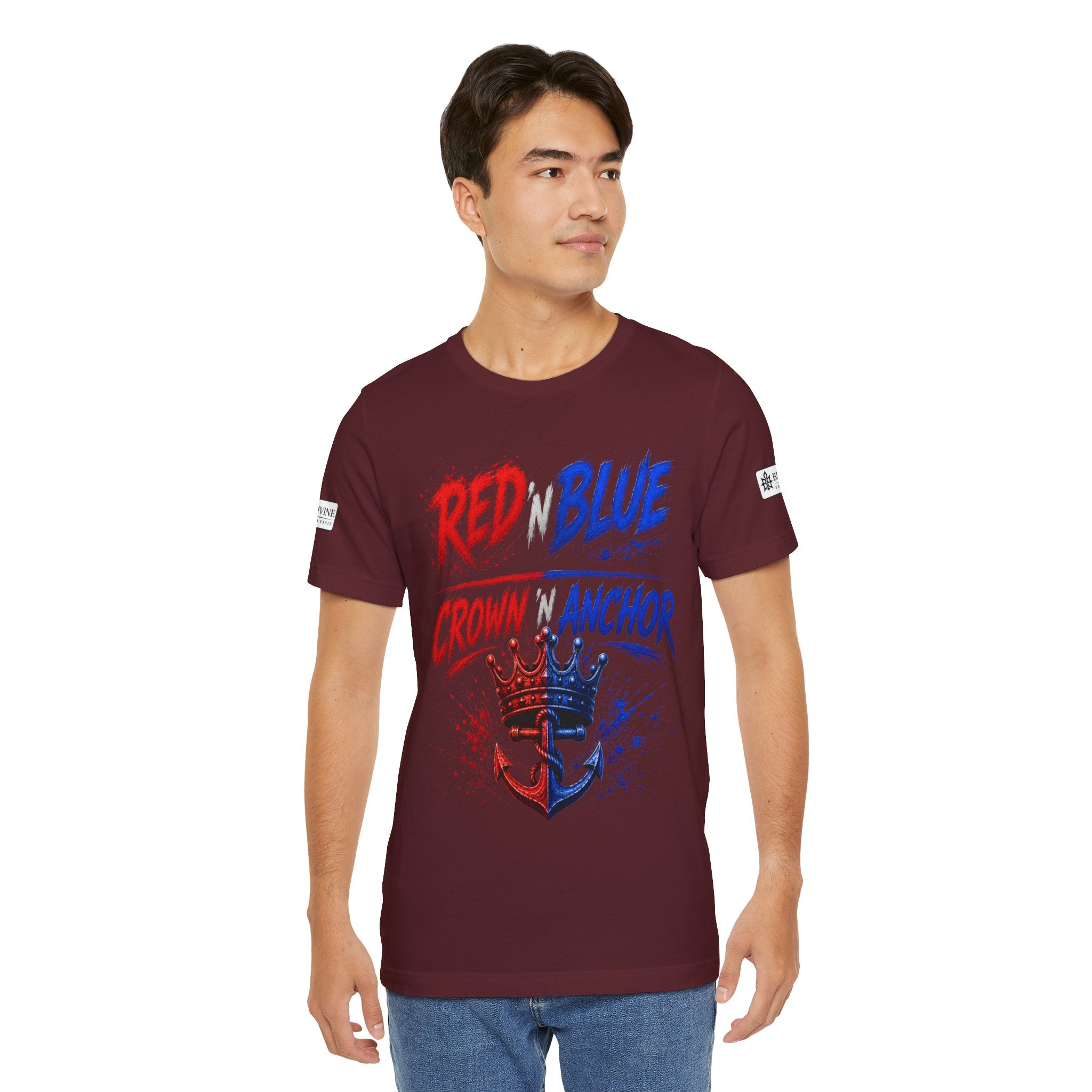 BE DIVINE™ Red ’N Blue Crown ’N Anchor Tee