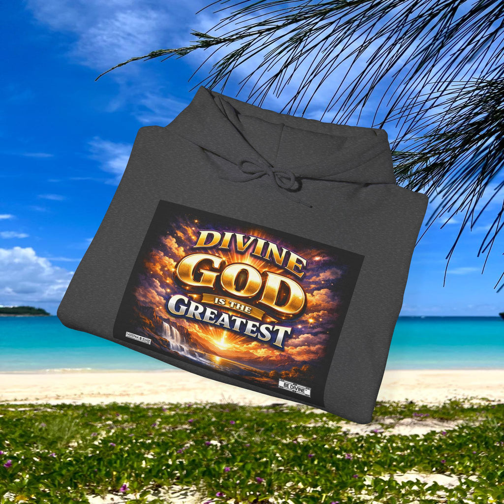 BE DIVINE™ Unisex Heavy Blend Hoodie – Divine God Is the Greatest Faith Statement Sweatshirt