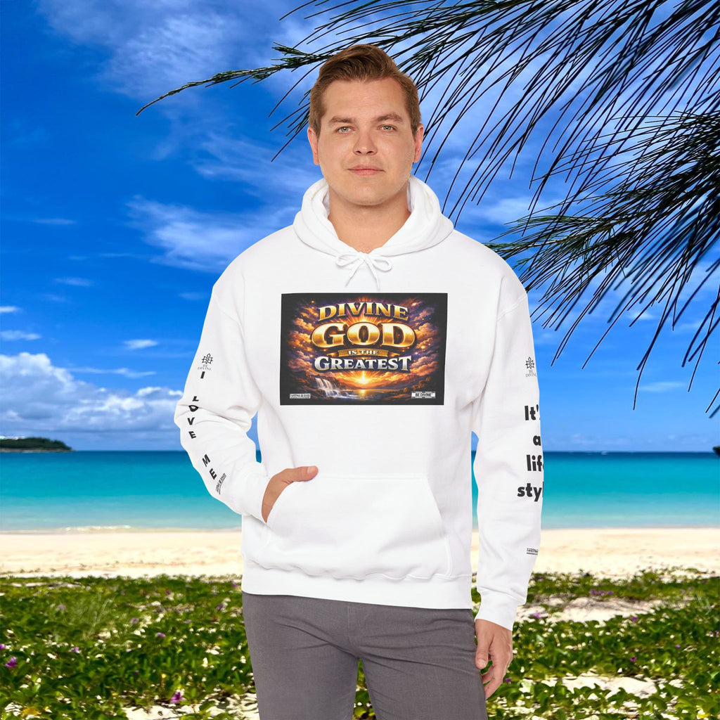 BE DIVINE™ Unisex Heavy Blend Hoodie – Divine God Is the Greatest Faith Statement Sweatshirt