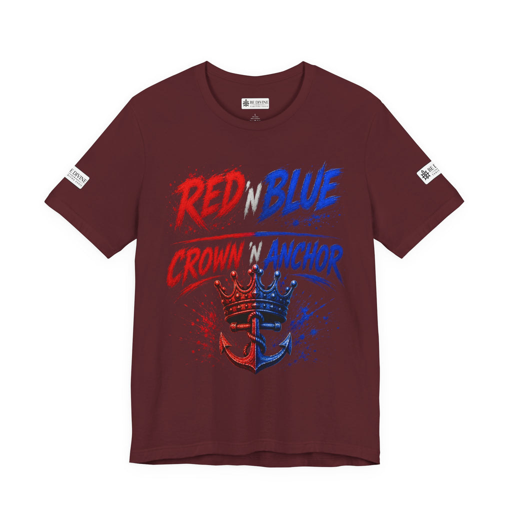 BE DIVINE™ Red ’N Blue Crown ’N Anchor Tee