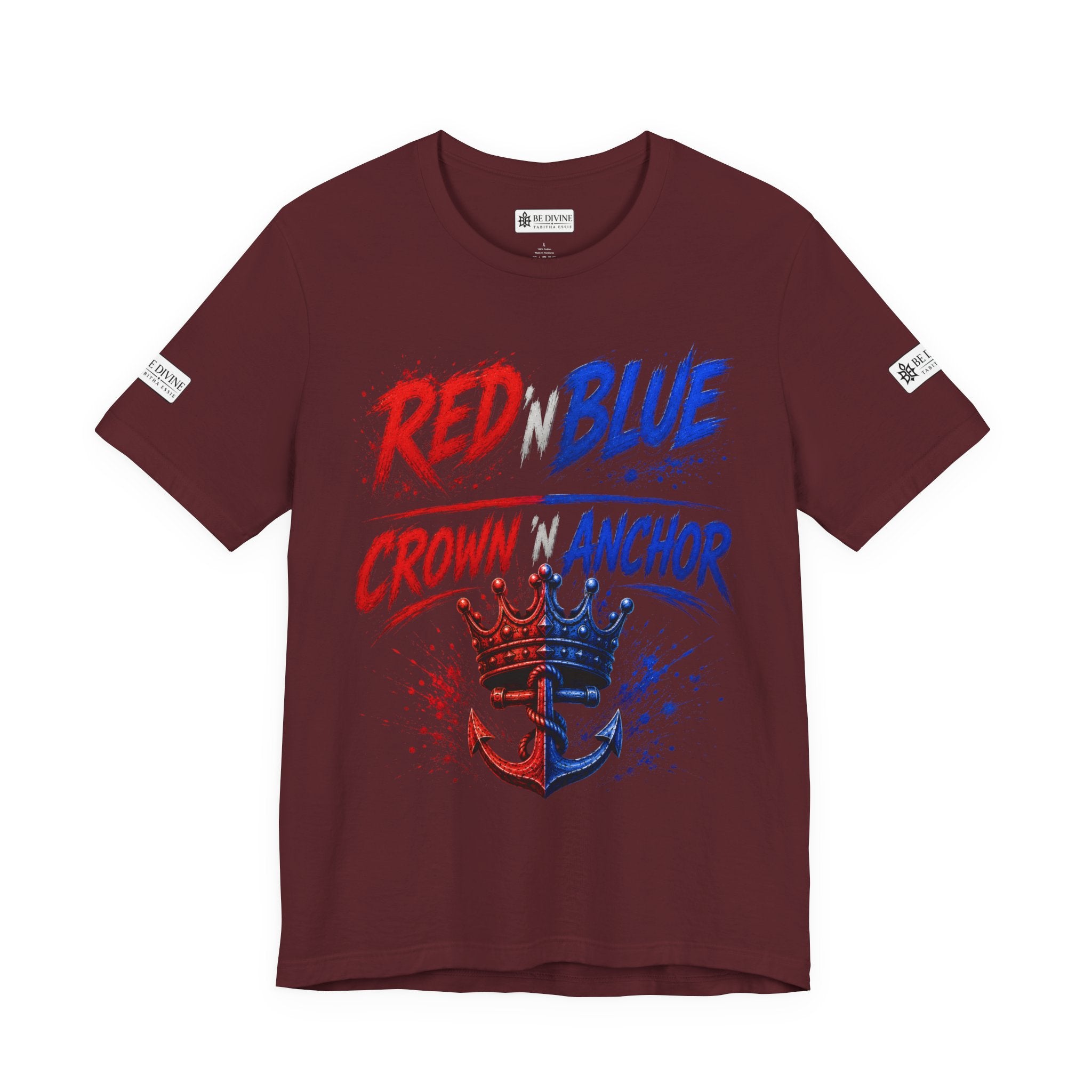 BE DIVINE™ Red ’N Blue Crown ’N Anchor Tee