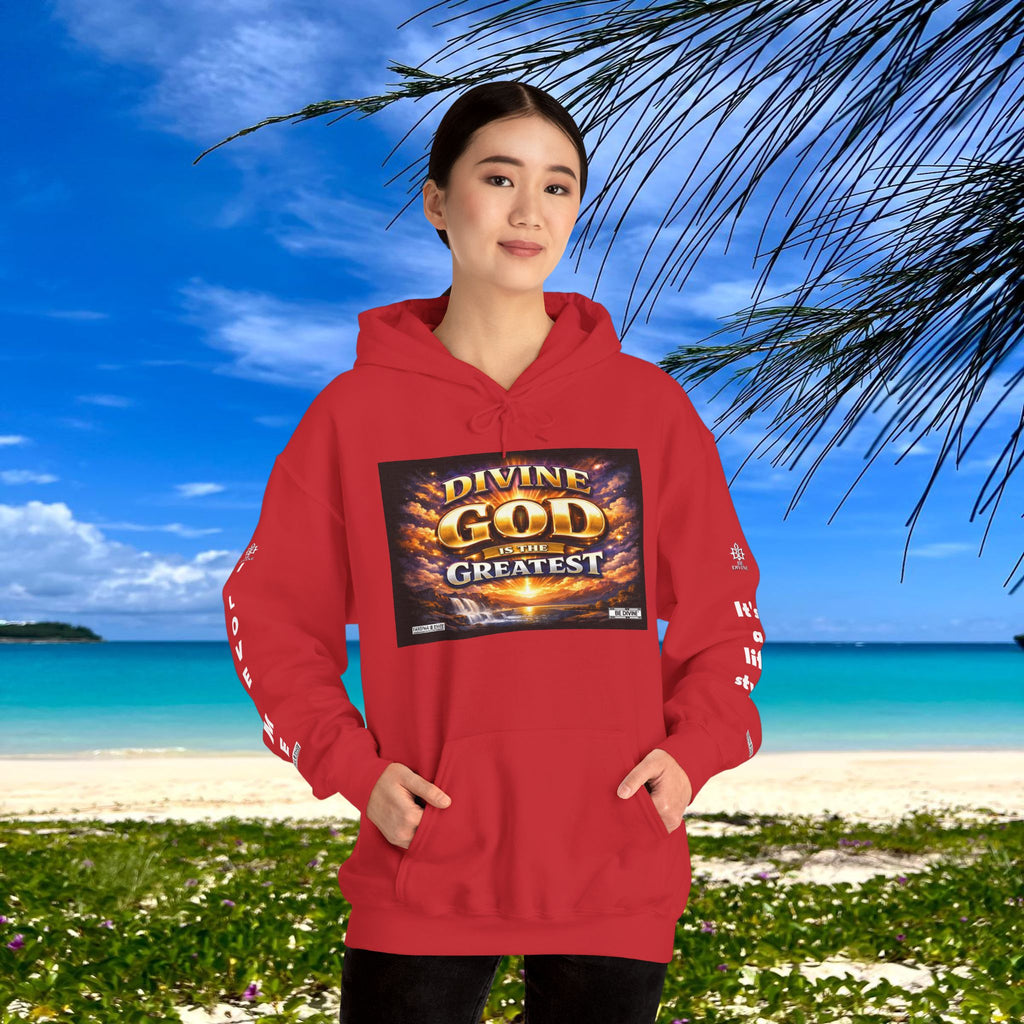 BE DIVINE™ Unisex Heavy Blend Hoodie – Divine God Is the Greatest Faith Statement Sweatshirt