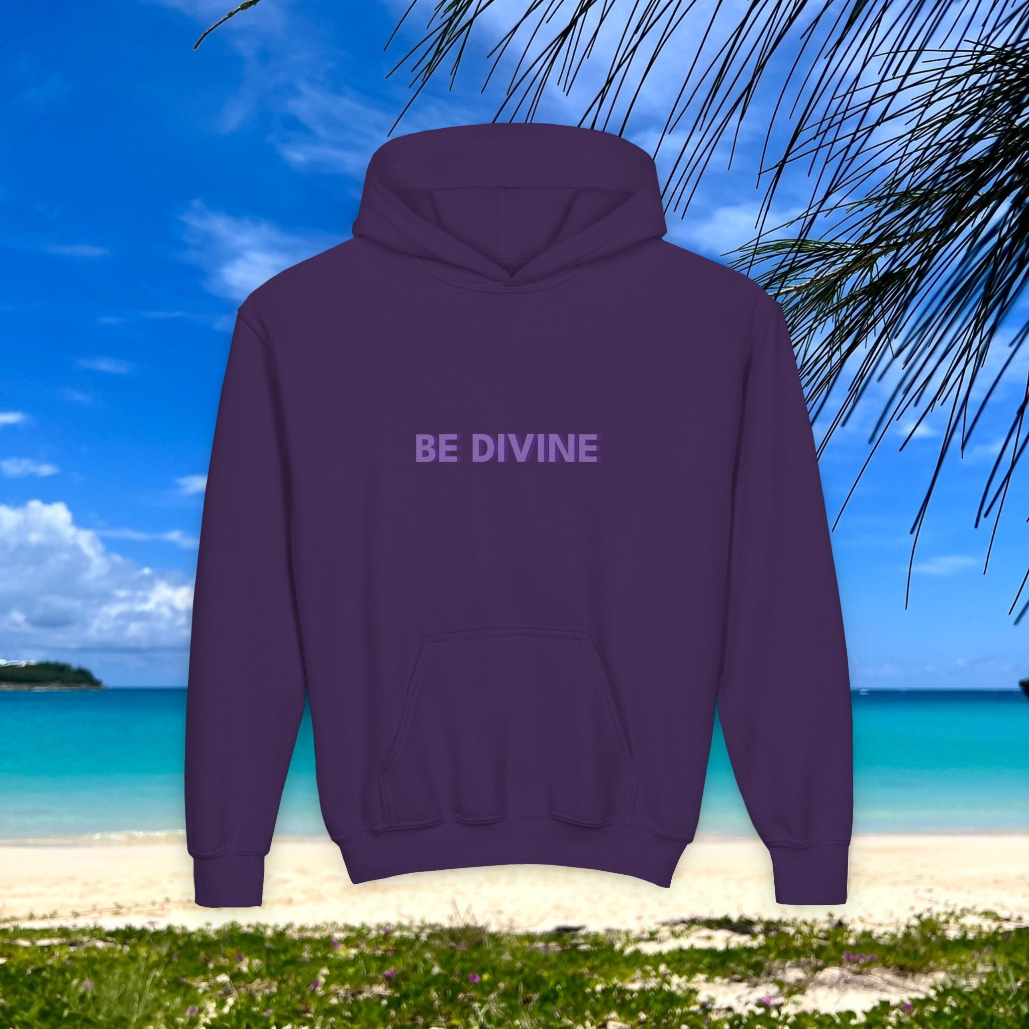 BE DIVINE™ Youth Hoodie – Gender Neutral, Soft Cotton, Inspirational Print (Youth S–XL)