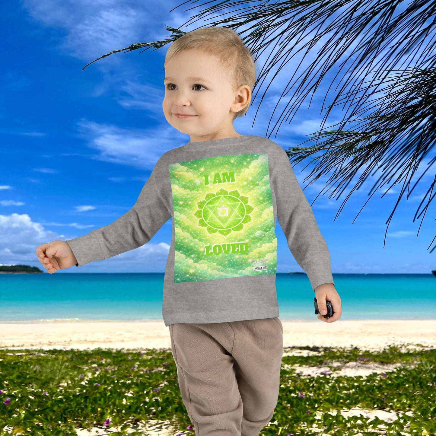BE DIVINE™ Heart Chakra Toddler Long Sleeve Tee | Love & Compassion Affirmation Shirt