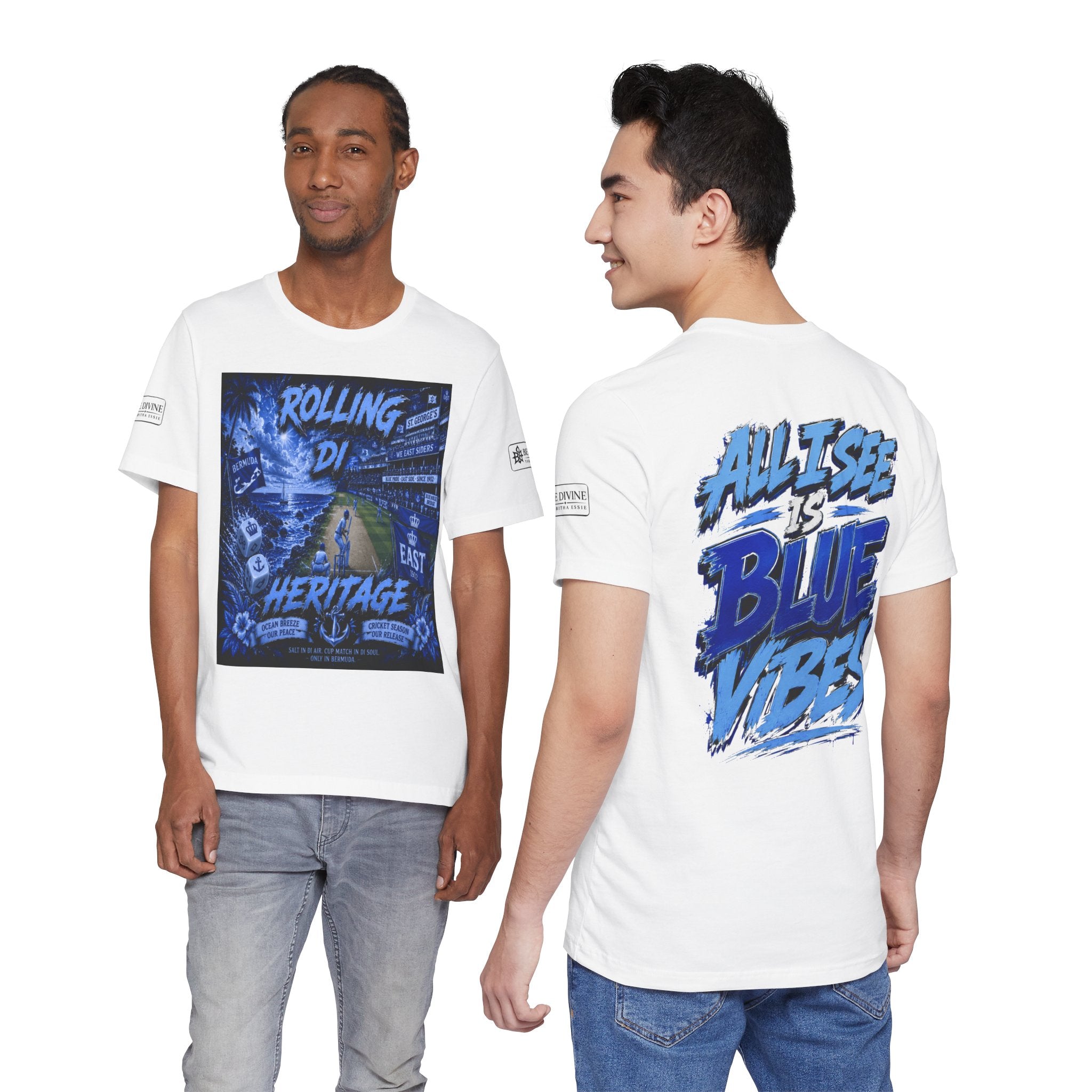 BE DIVINE™ Rolling Di Heritage – All I See Is Blue Vibes Heritage Tee