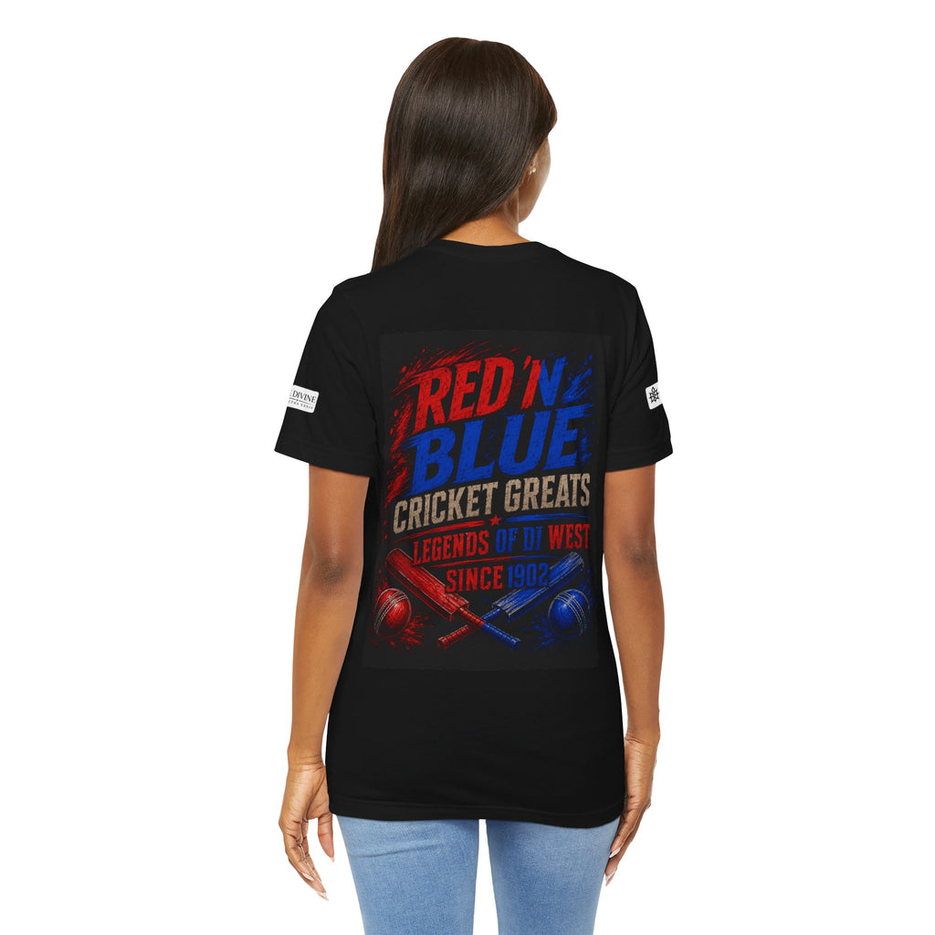 BE DIVINE™ Red ’N Blue Cricket Greats Tee