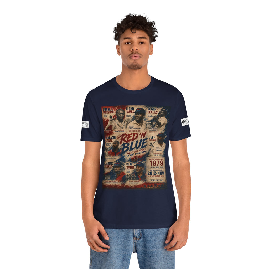 BE DIVINE™ Red ’N Blue Cricket Greats Tee