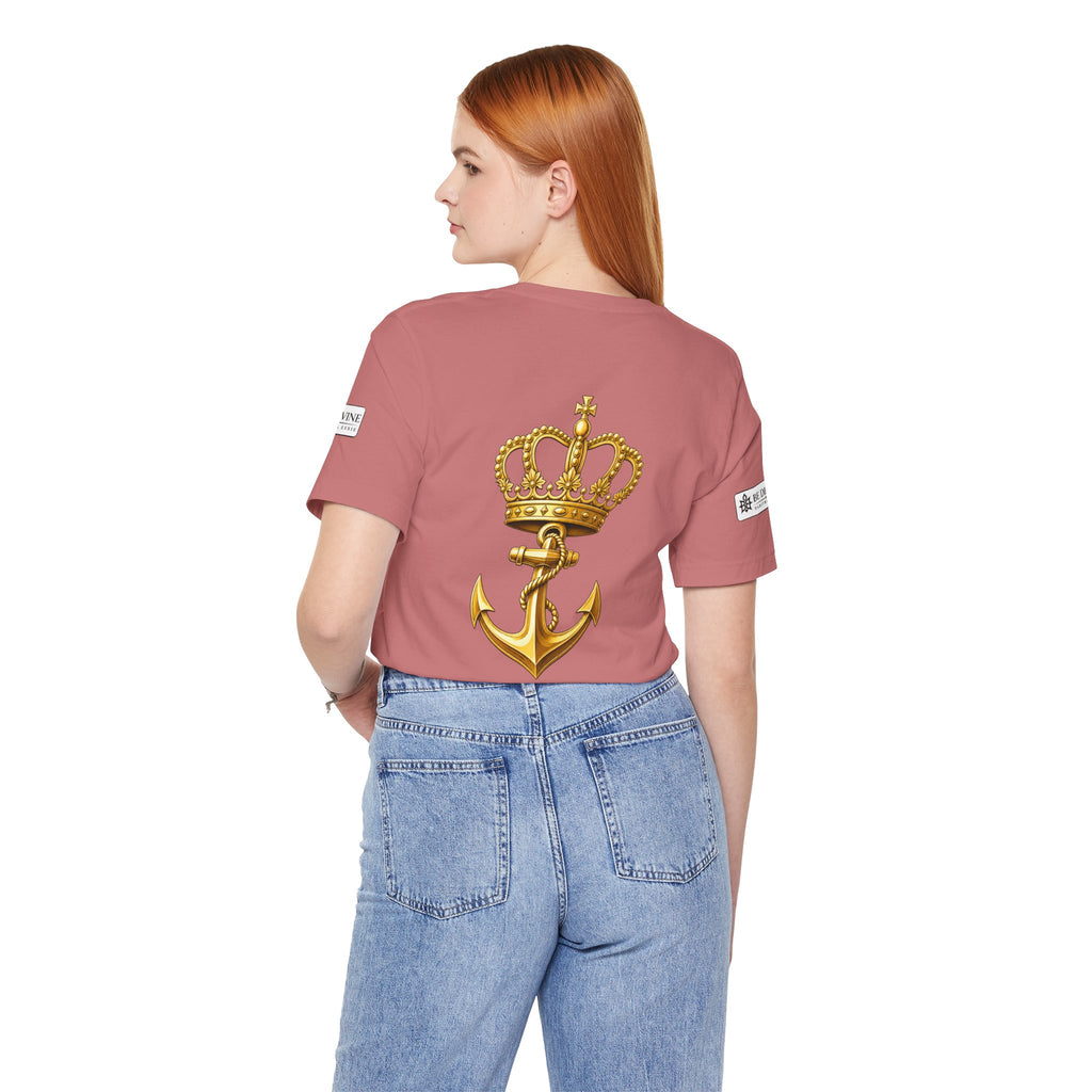 BE DIVINE™ Premium Minimal Crown 'N Anchor Tee – Black & Gold Edition