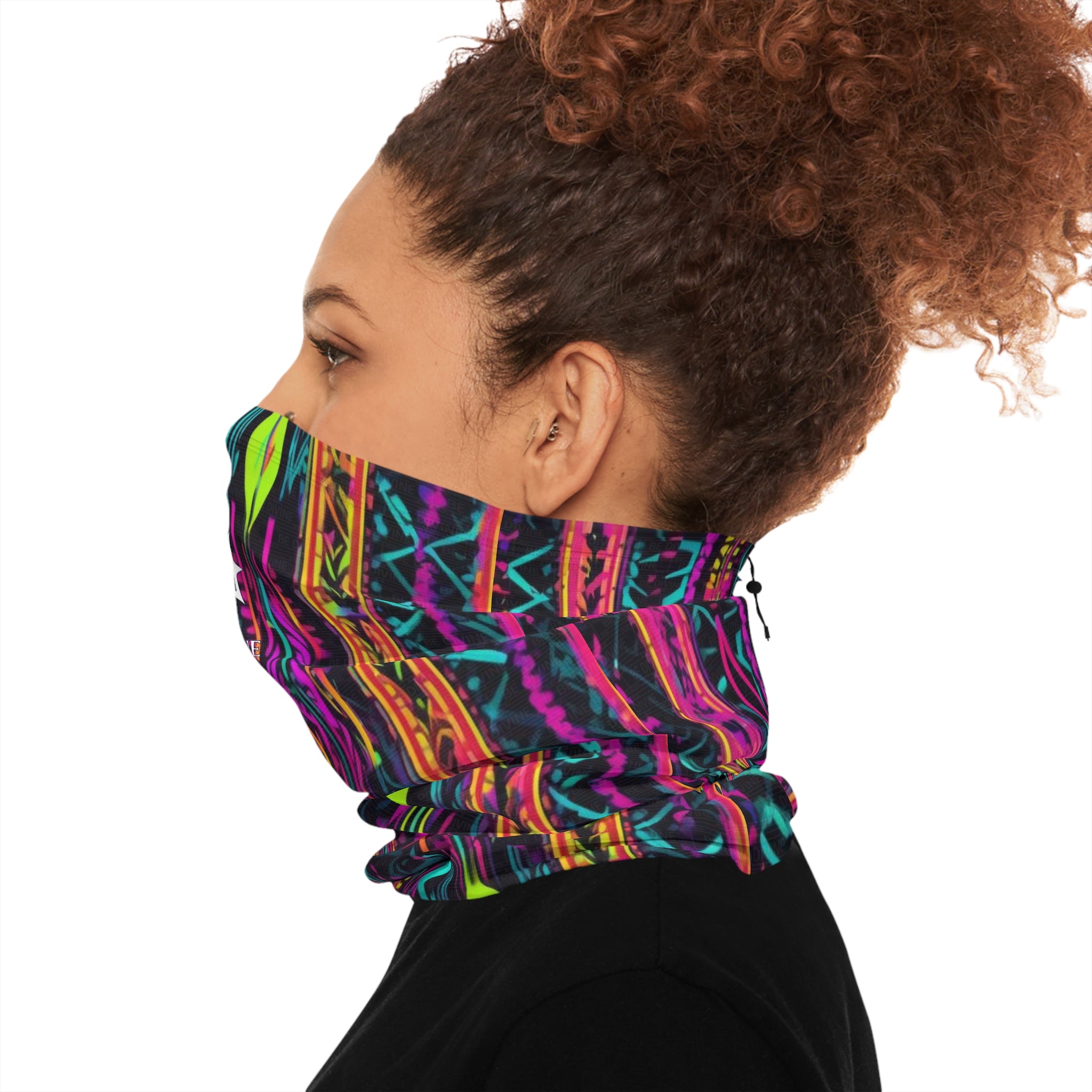 BE DIVINE™ Abstract Neon Winter Neck Gaiter with Drawstring - by Tabitha Essie