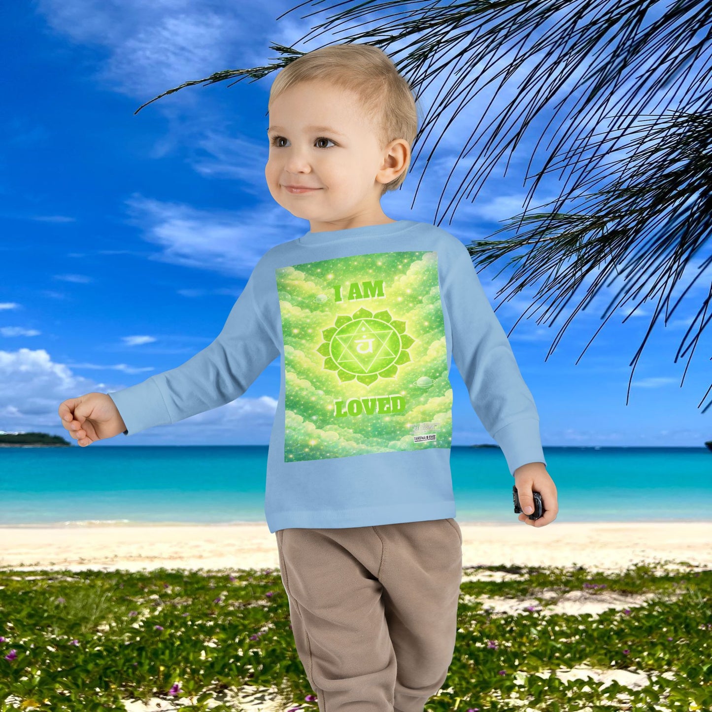 BE DIVINE™ Heart Chakra Toddler Long Sleeve Tee | Love & Compassion Affirmation Shirt
