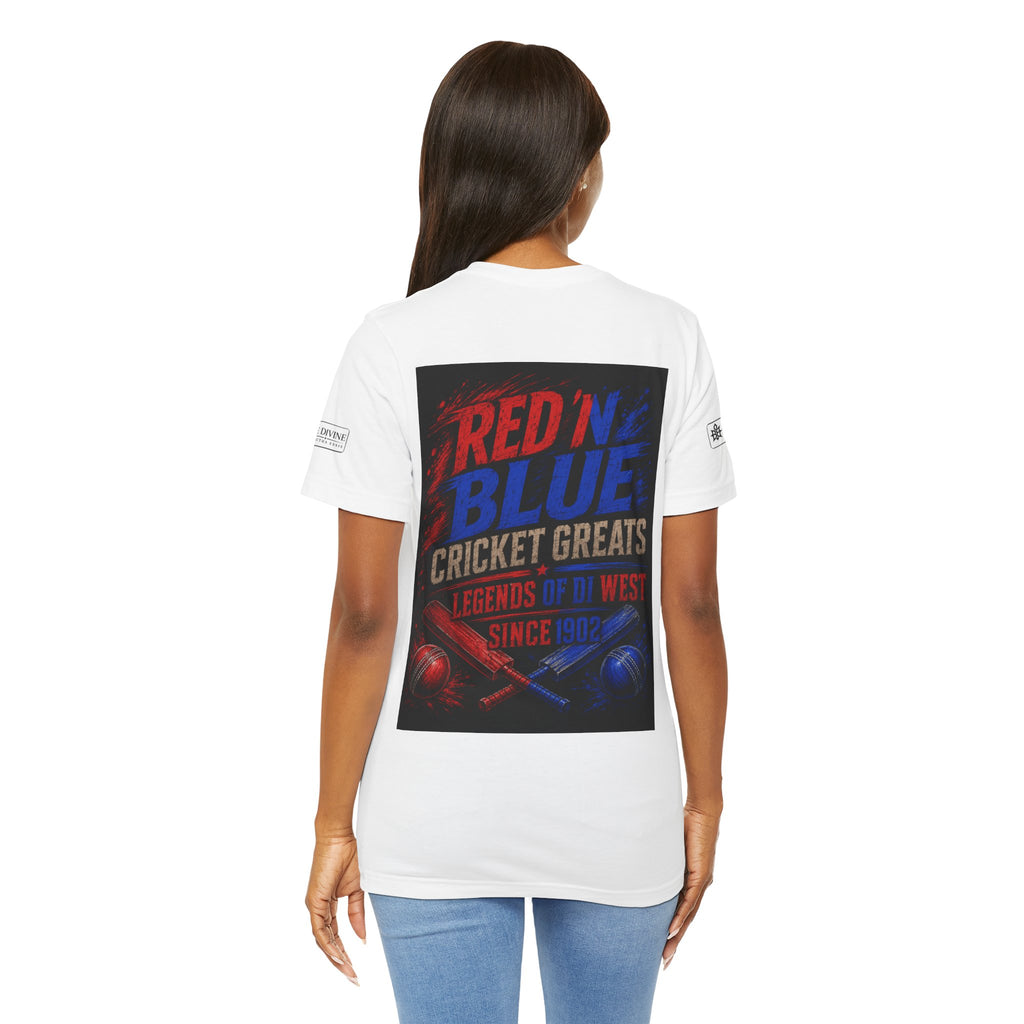 BE DIVINE™ Red ’N Blue Cricket Greats Tee