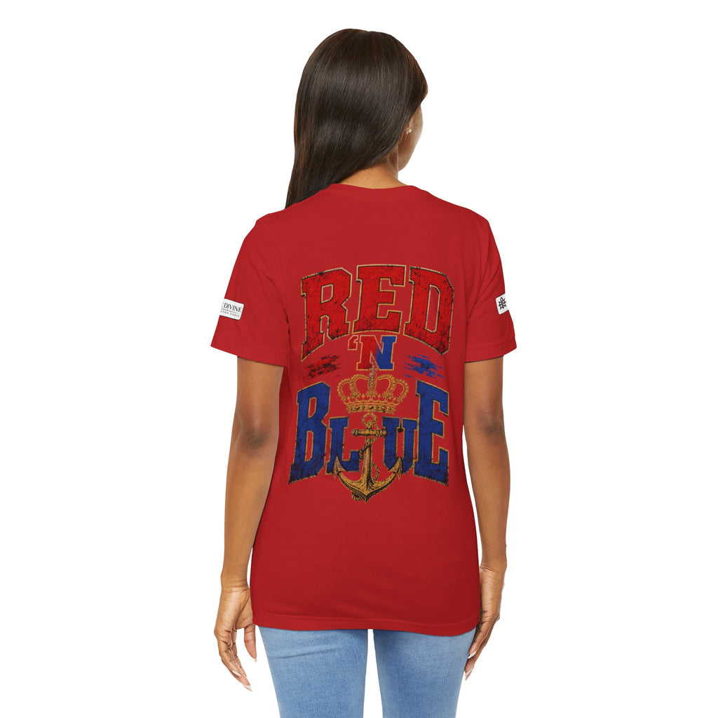 BE DIVINE™ RED 'N BLUE Tee – Crown 'N Anchor Edition