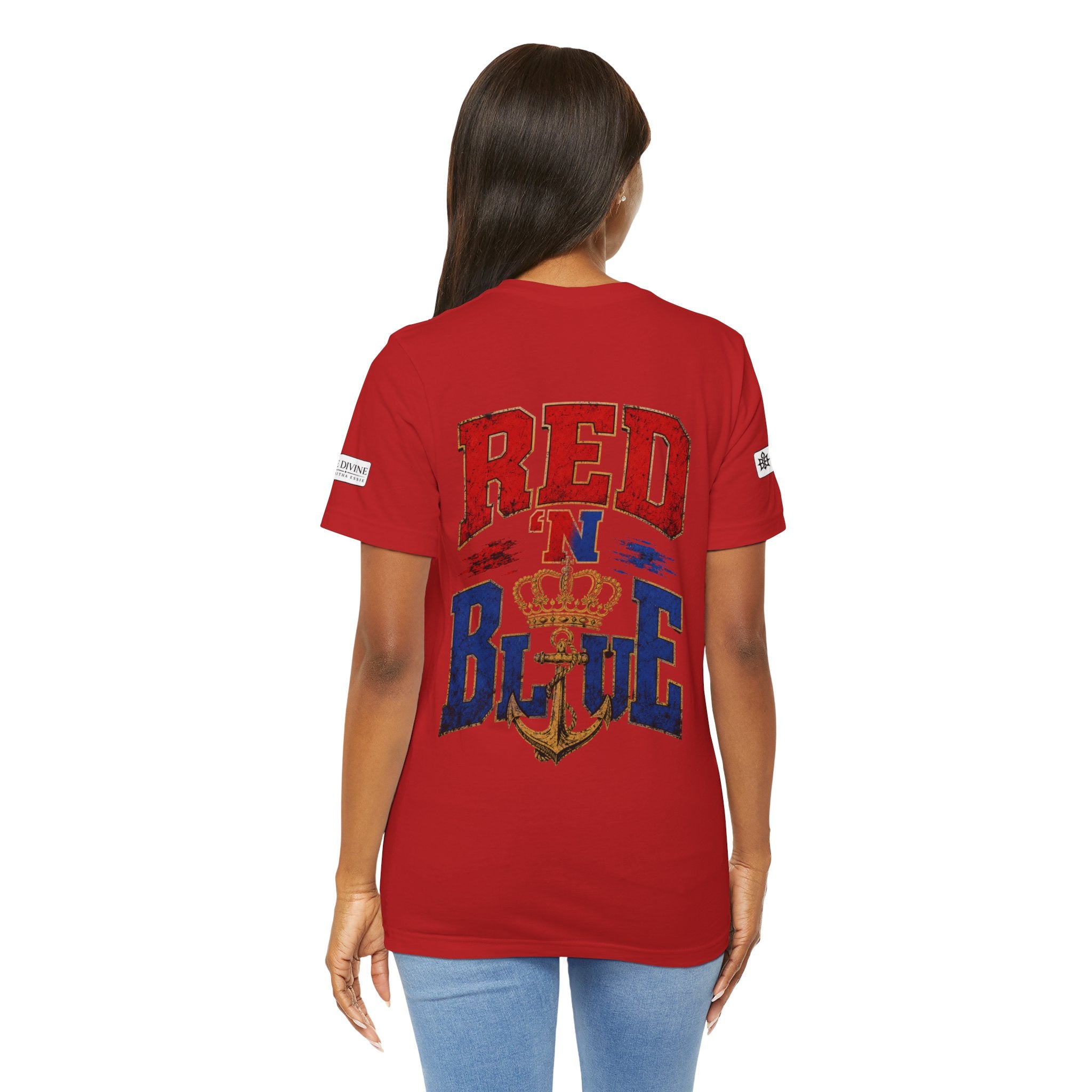 BE DIVINE™ RED 'N BLUE Tee – Crown 'N Anchor Edition