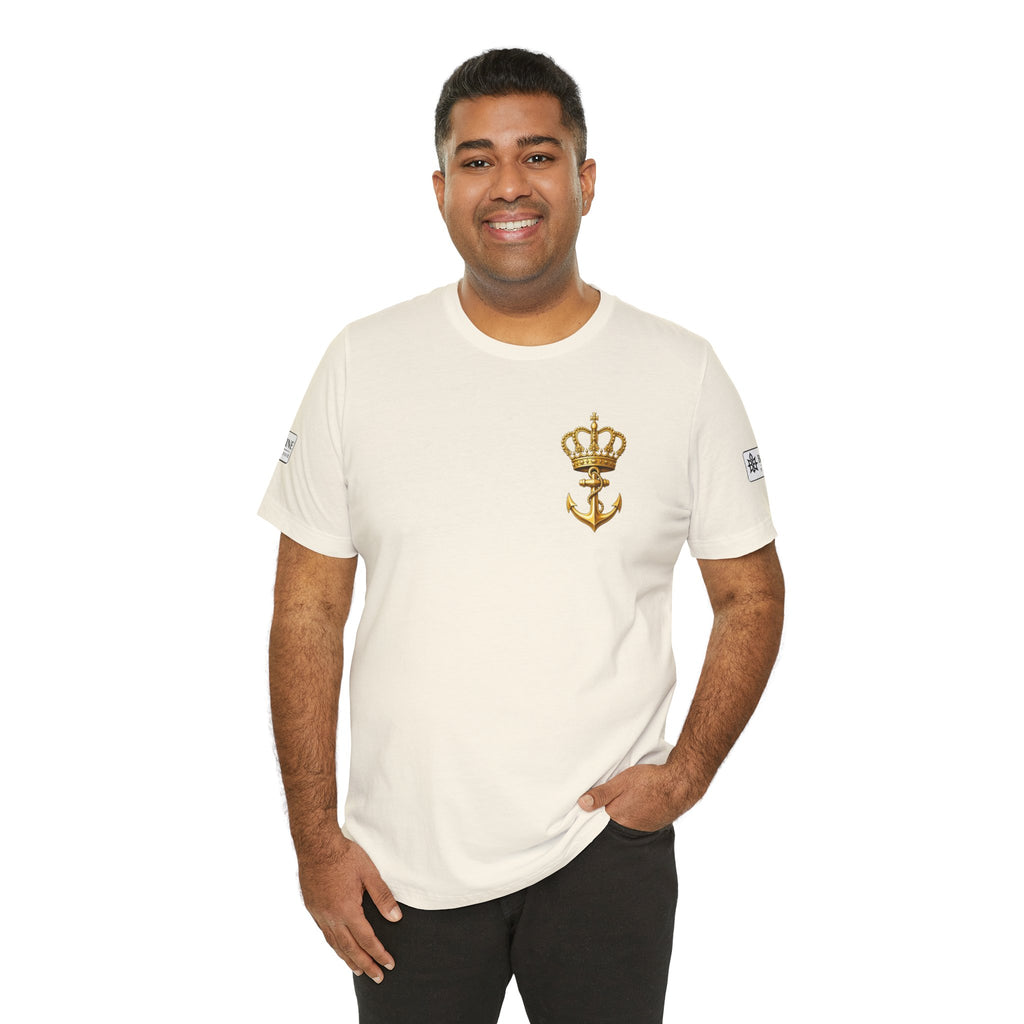BE DIVINE™ Premium Minimal Crown 'N Anchor Tee – Black & Gold Edition