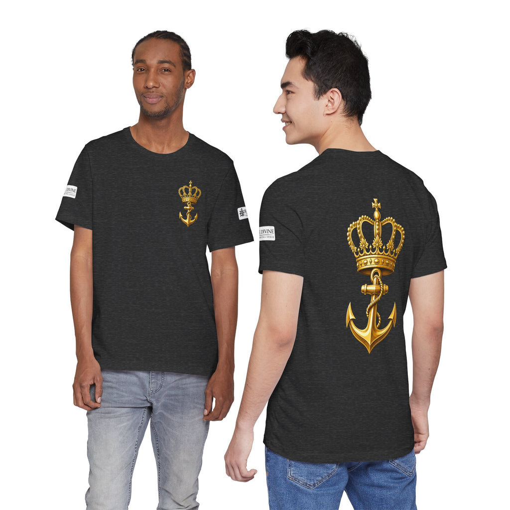 BE DIVINE™ Premium Minimal Crown 'N Anchor Tee – Black & Gold Edition