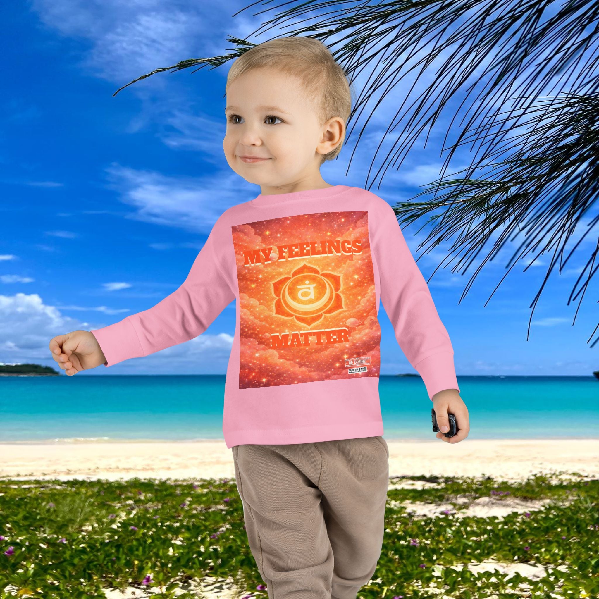 BE DIVINE™ Sacral Chakra Toddler Long Sleeve Tee | Emotional Expression & Creativity Shirt