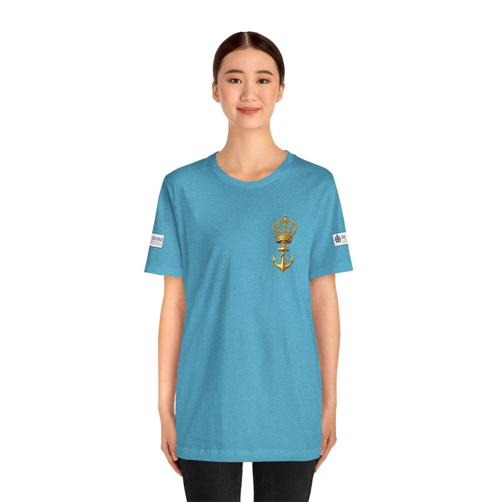 BE DIVINE™ Premium Minimal Crown 'N Anchor Tee – Black & Gold Edition
