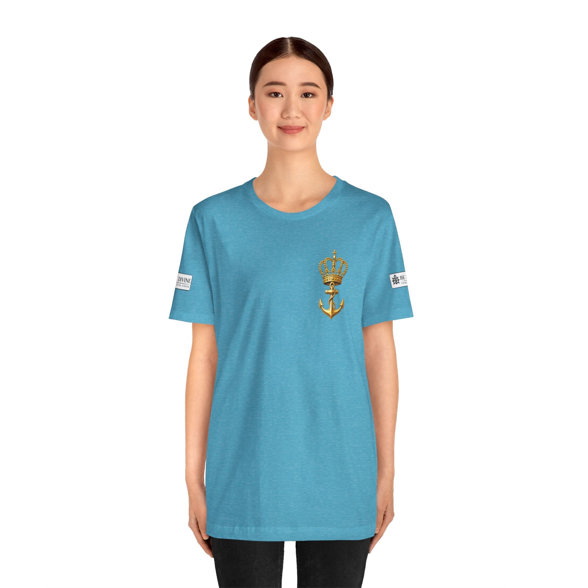 BE DIVINE™ Premium Minimal Crown 'N Anchor Tee – Black & Gold Edition