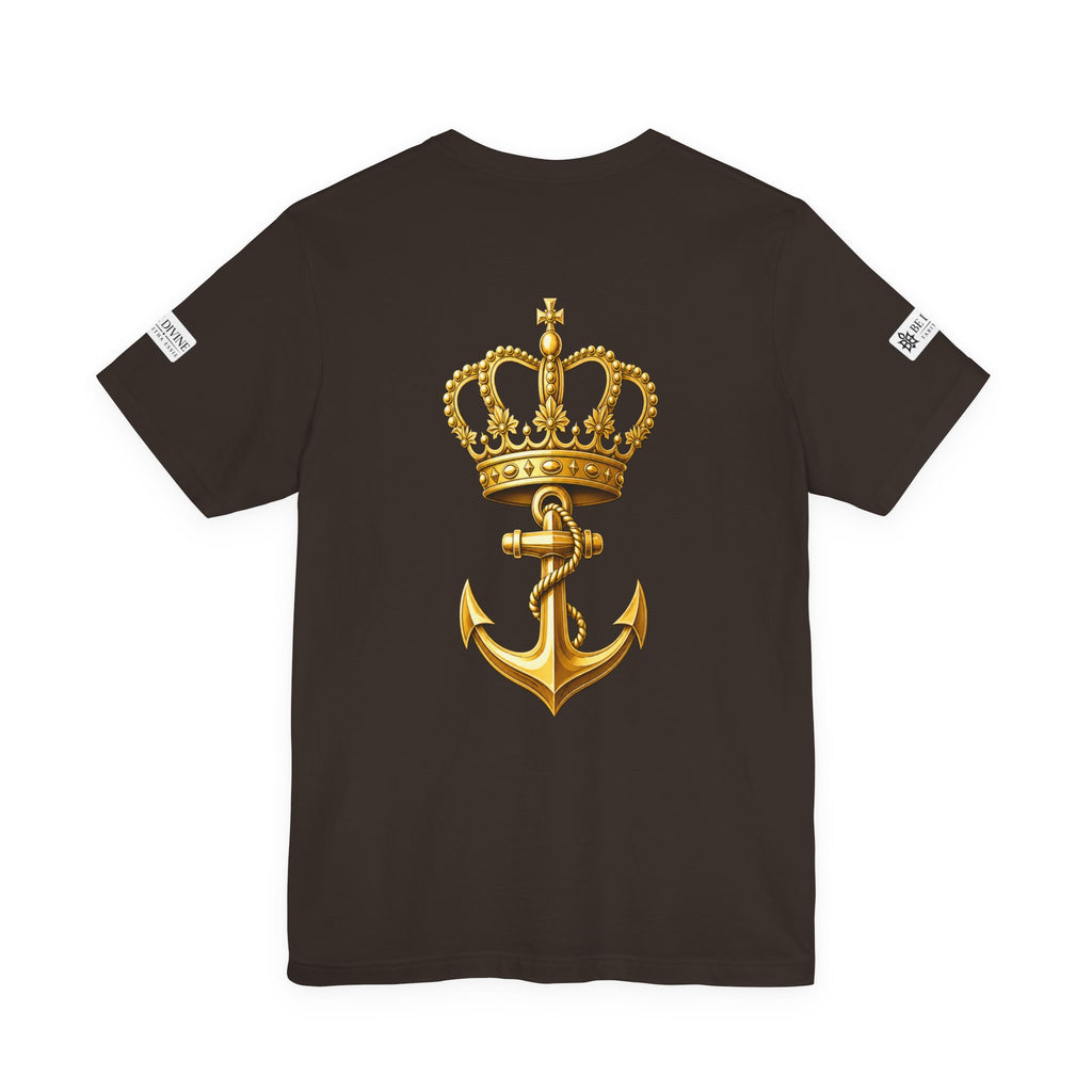 BE DIVINE™ Premium Minimal Crown 'N Anchor Tee – Black & Gold Edition