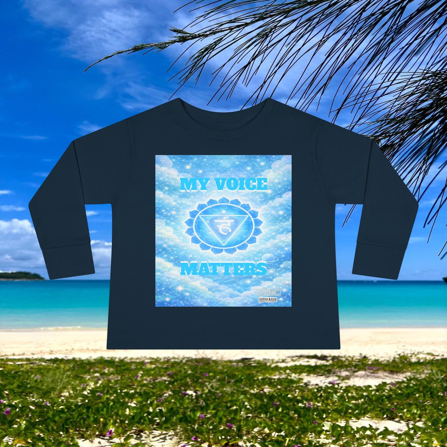 BE DIVINE™ Throat Chakra Toddler Long Sleeve Tee | Communication & Self-Expression Shirt