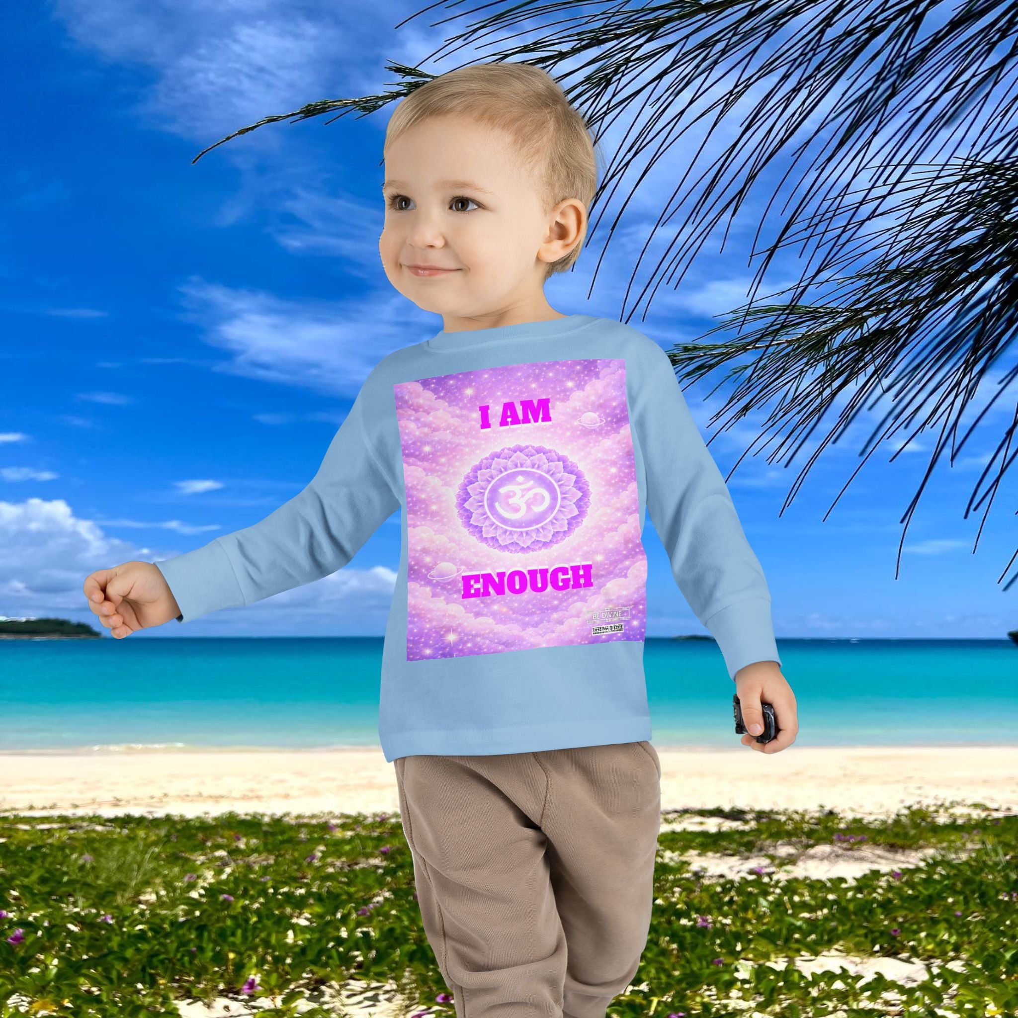 BE DIVINE™ Crown Chakra Toddler Long Sleeve Tee | Worthiness & Inner Peace Shirt