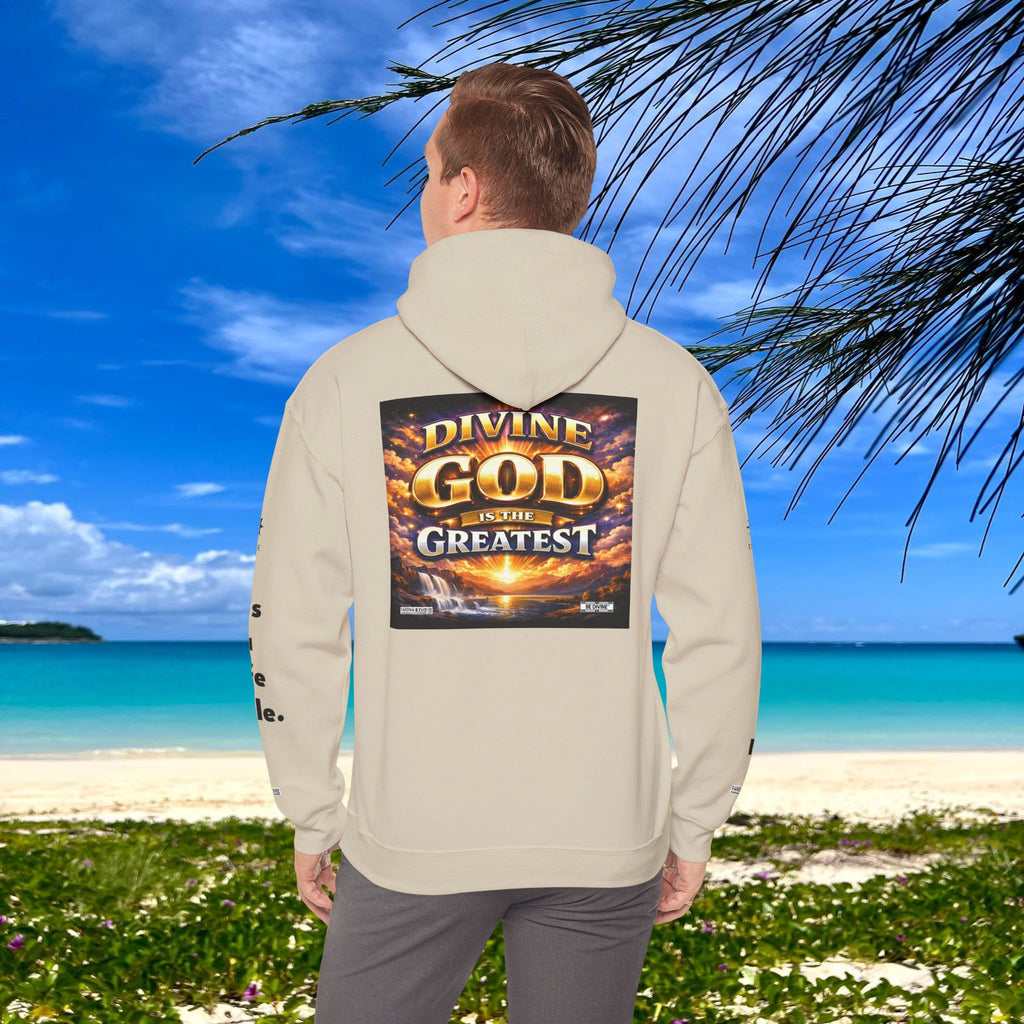 BE DIVINE™ Unisex Heavy Blend Hoodie – Divine God Is the Greatest Faith Statement Sweatshirt