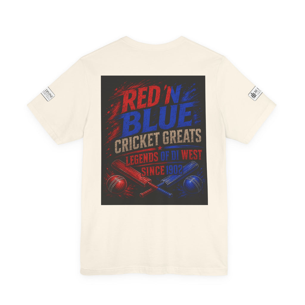 BE DIVINE™ Red ’N Blue Cricket Greats Tee