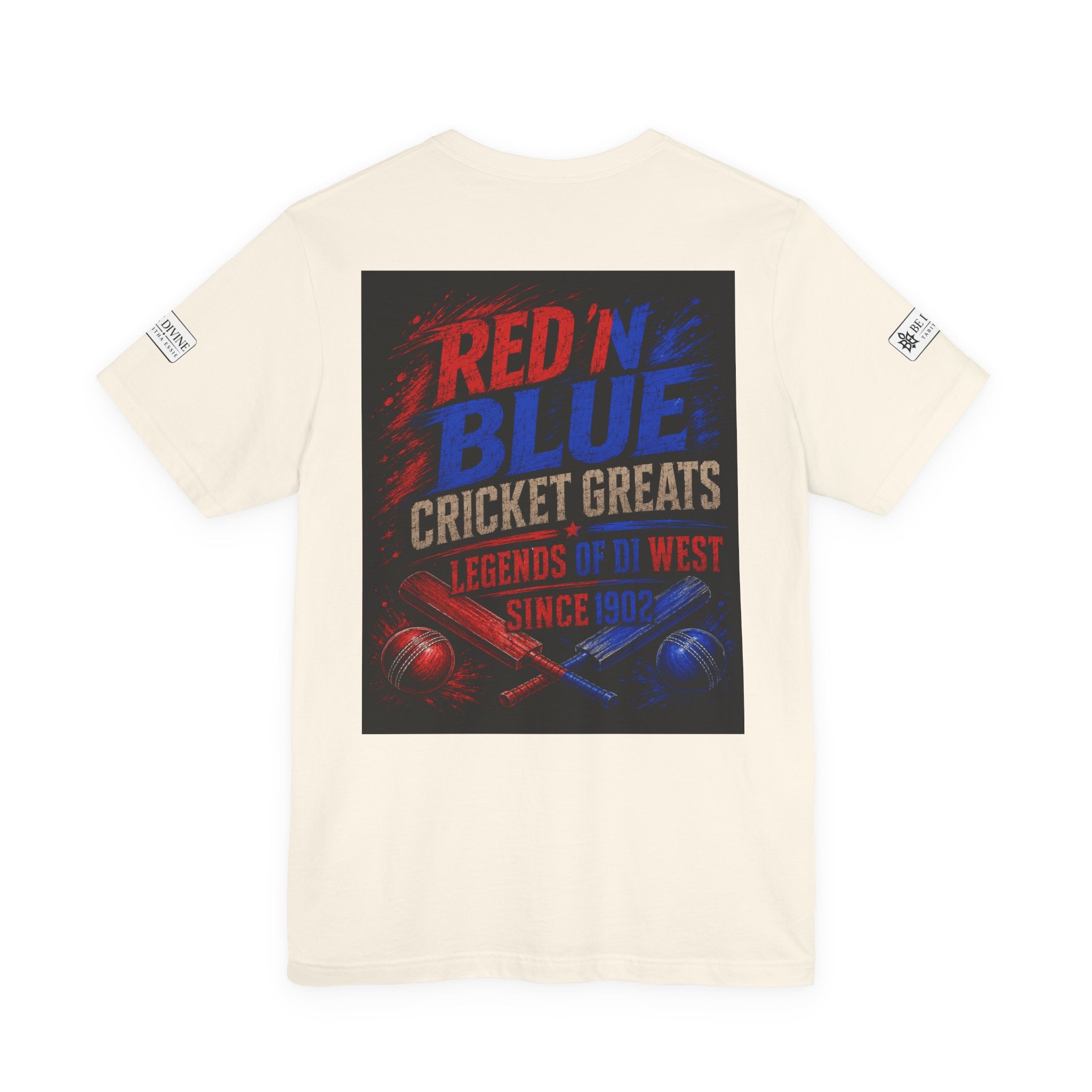 BE DIVINE™ Red ’N Blue Cricket Greats Tee