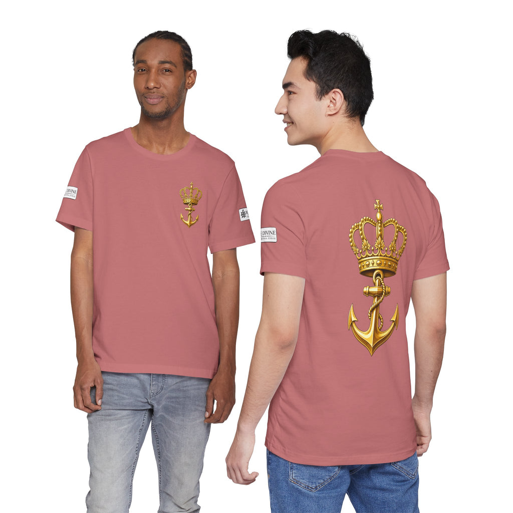 BE DIVINE™ Premium Minimal Crown 'N Anchor Tee – Black & Gold Edition