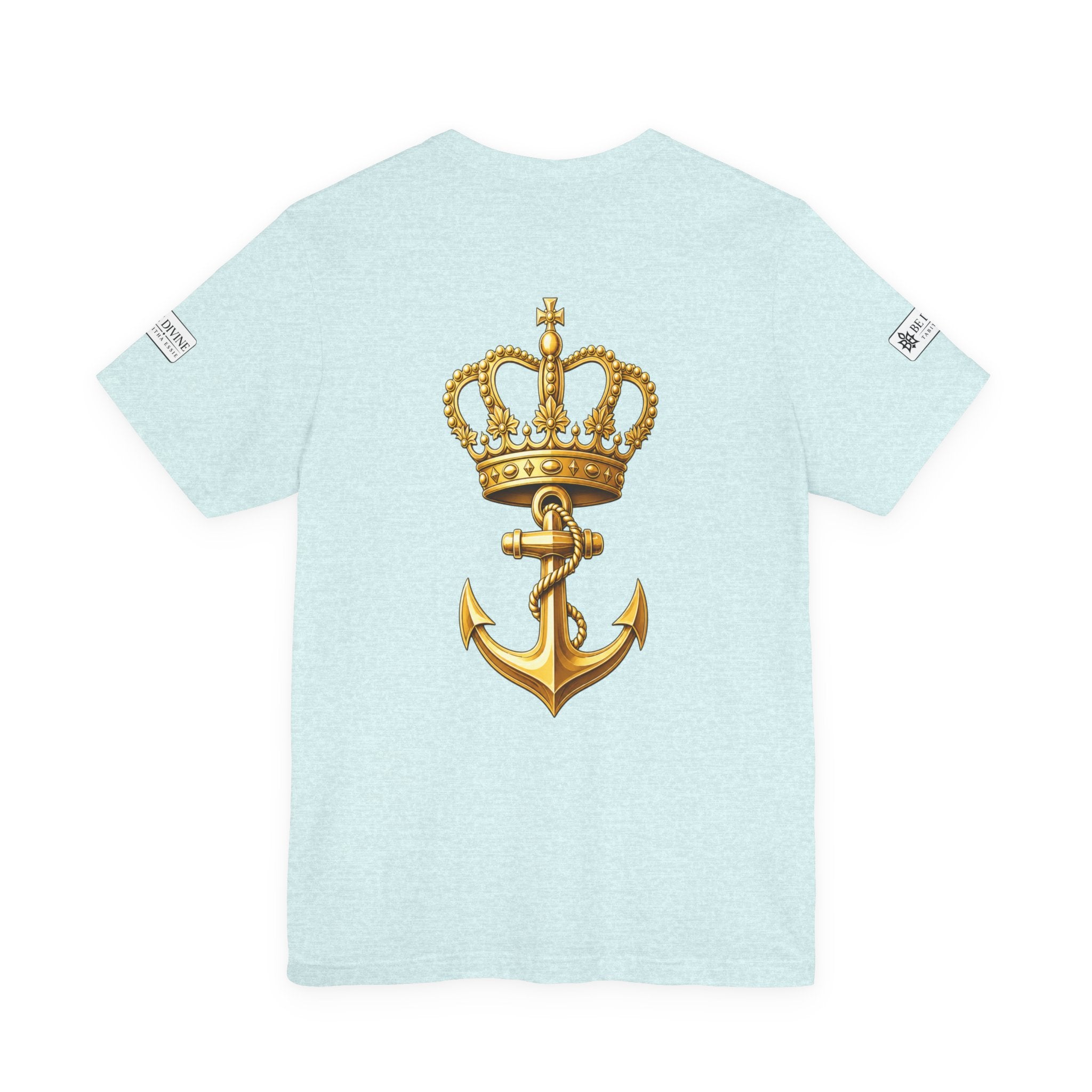 BE DIVINE™ Premium Minimal Crown 'N Anchor Tee – Black & Gold Edition