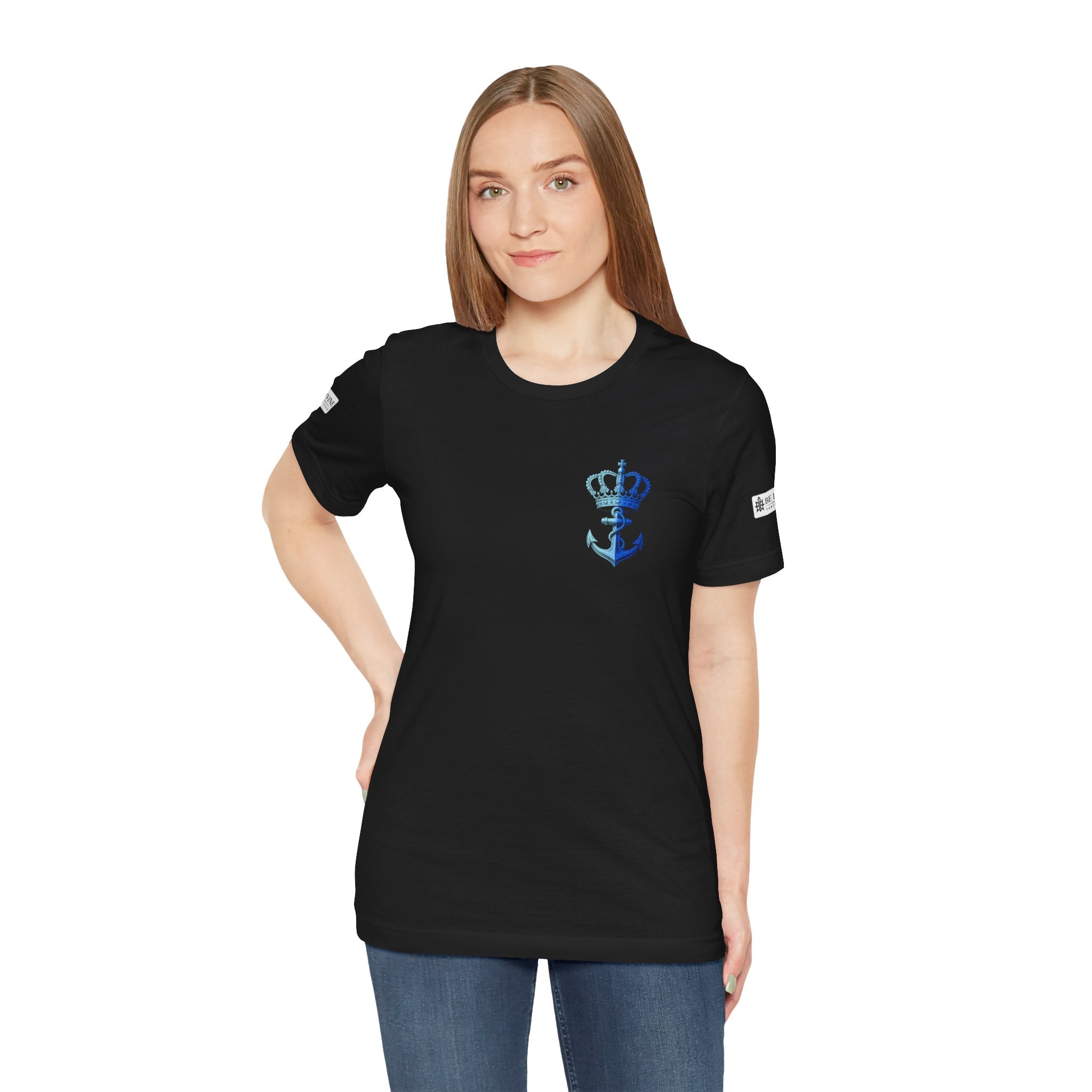BE DIVINE™ Premium Minimal Crown 'N Anchor Tee – Blue 'N Blue Edition