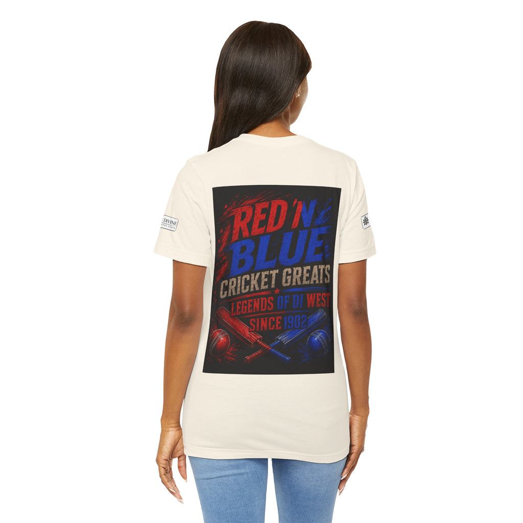 BE DIVINE™ Red ’N Blue Cricket Greats Tee
