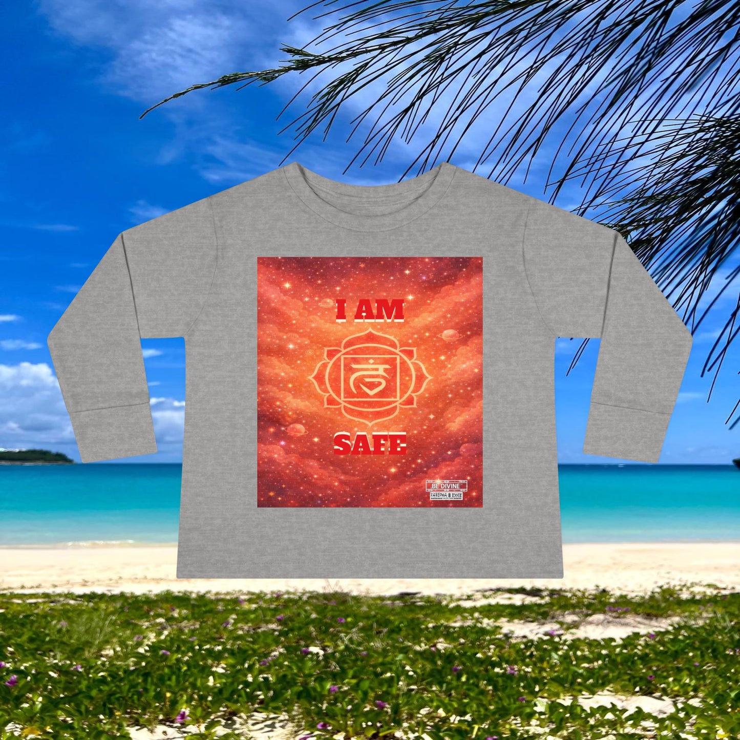 BE DIVINE™ Root Chakra Toddler Long Sleeve Tee | Safety & Security Affirmation Shirt