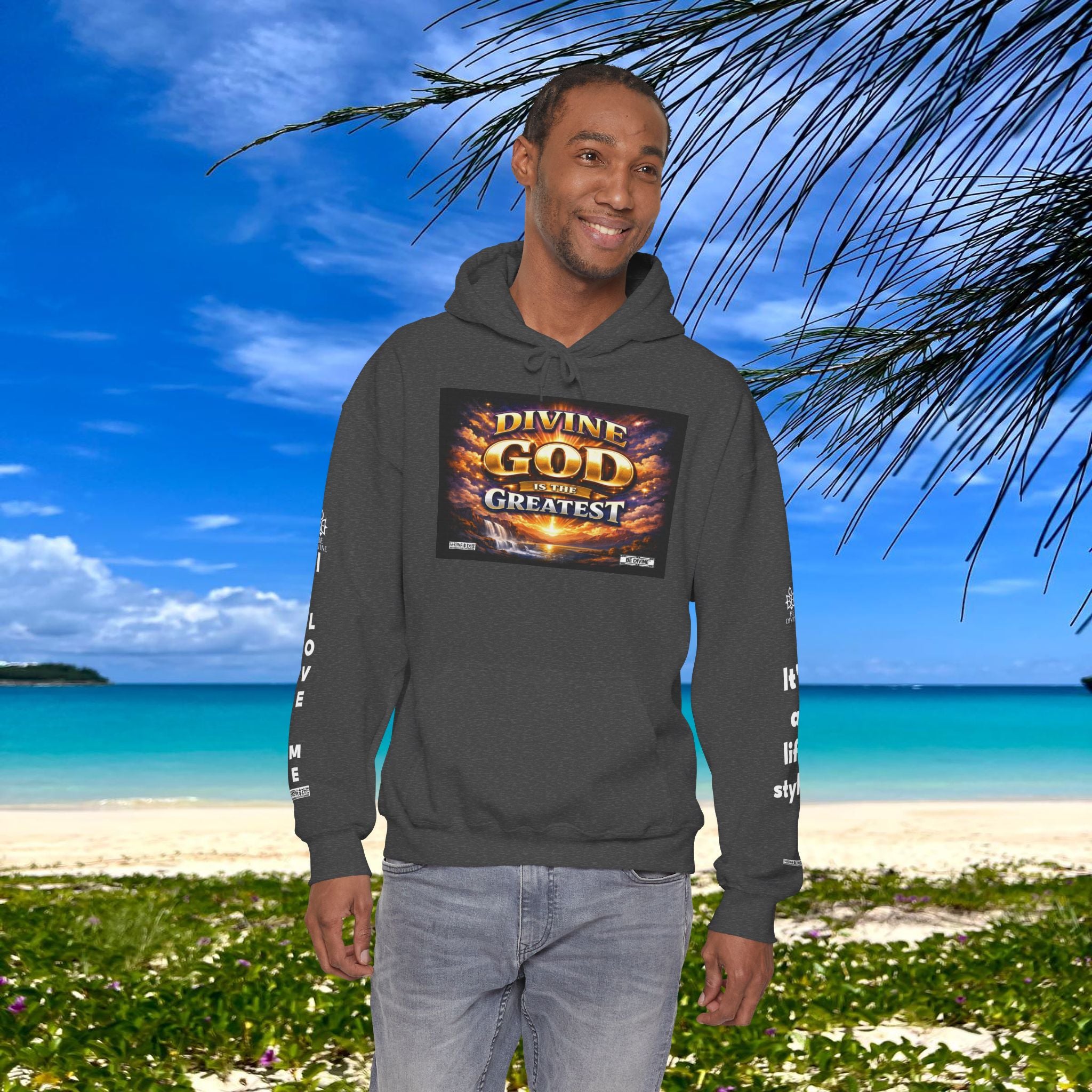 BE DIVINE™ Unisex Heavy Blend Hoodie – Divine God Is the Greatest Faith Statement Sweatshirt