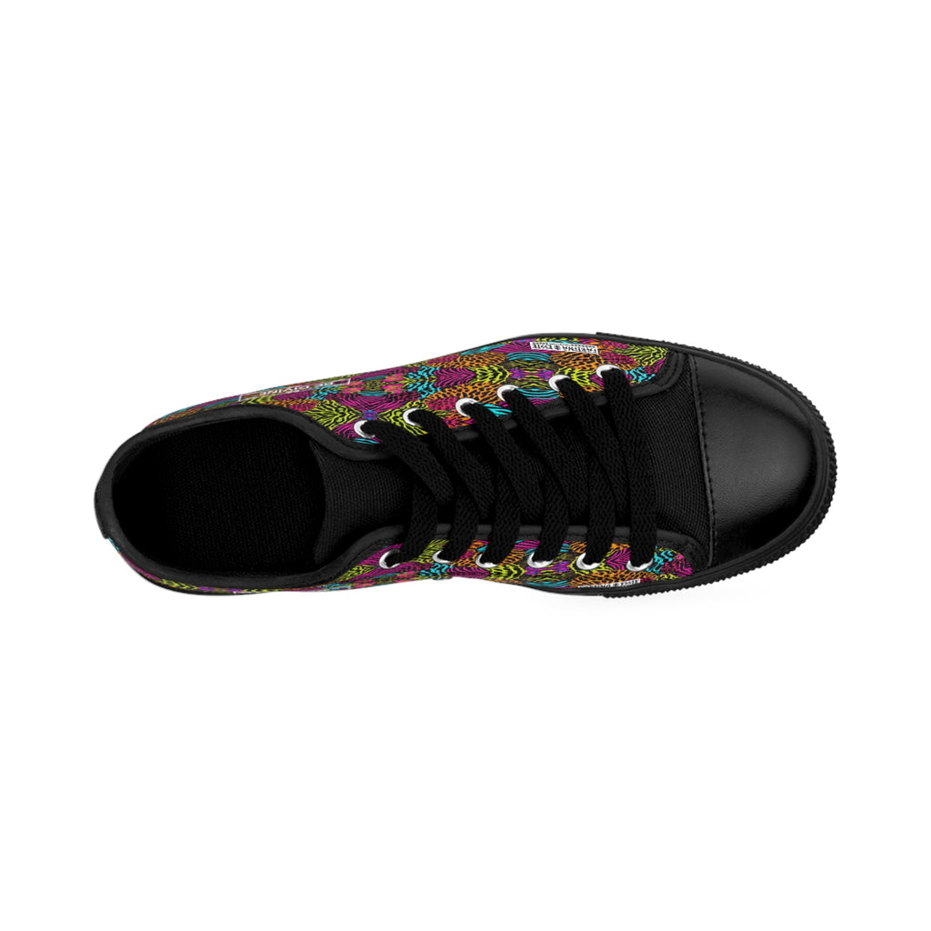 BE DIVINE™ Electric Mirage Sneakers – Neon Kaleidoscope Animal Print by Tabitha Essie