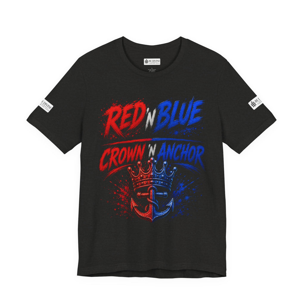 BE DIVINE™ Red ’N Blue Crown ’N Anchor Tee