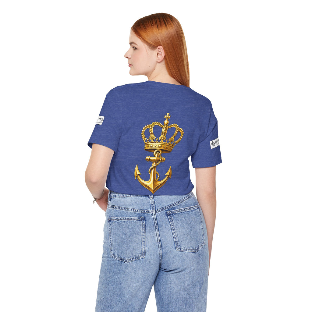 BE DIVINE™ Premium Minimal Crown 'N Anchor Tee – Black & Gold Edition