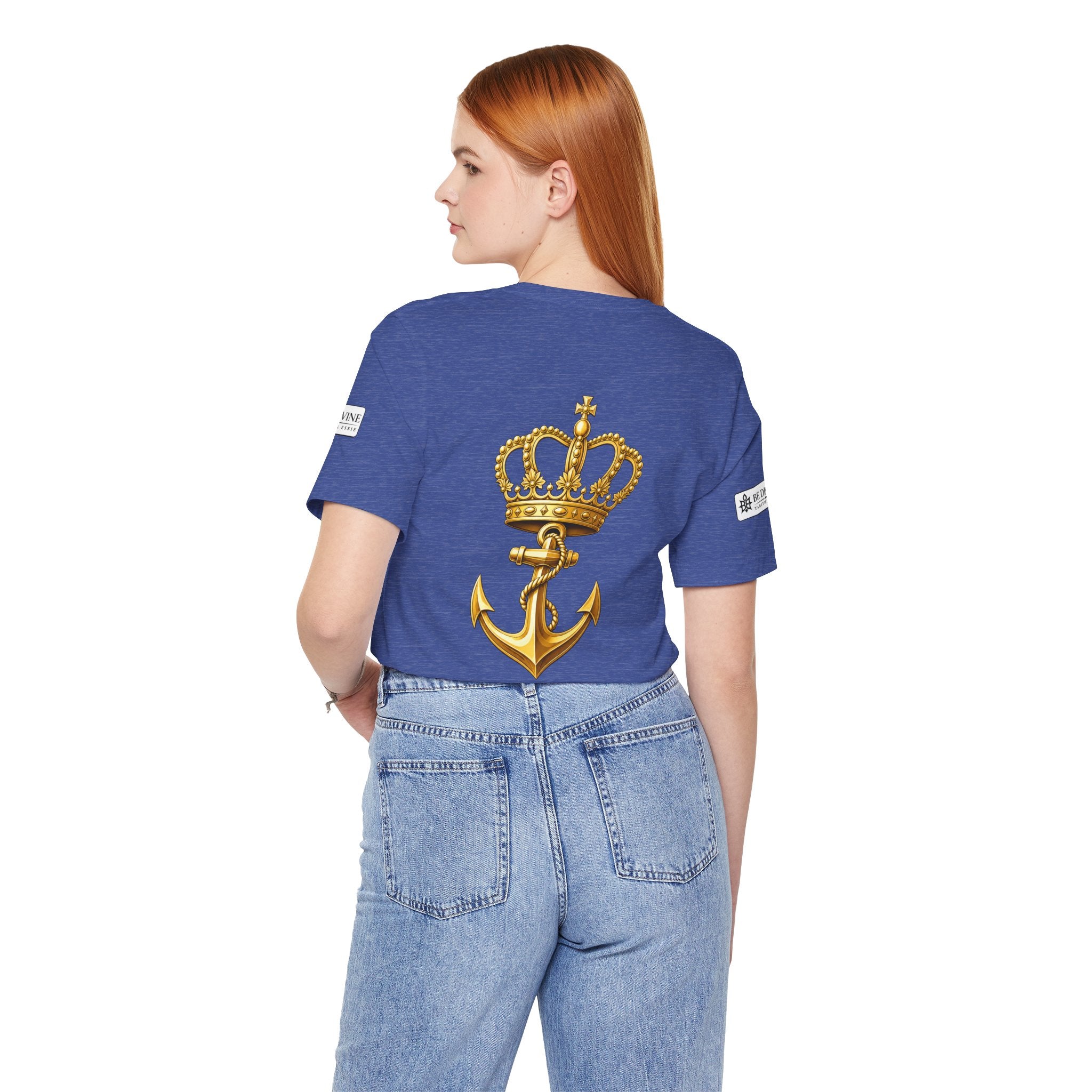 BE DIVINE™ Premium Minimal Crown 'N Anchor Tee – Black & Gold Edition