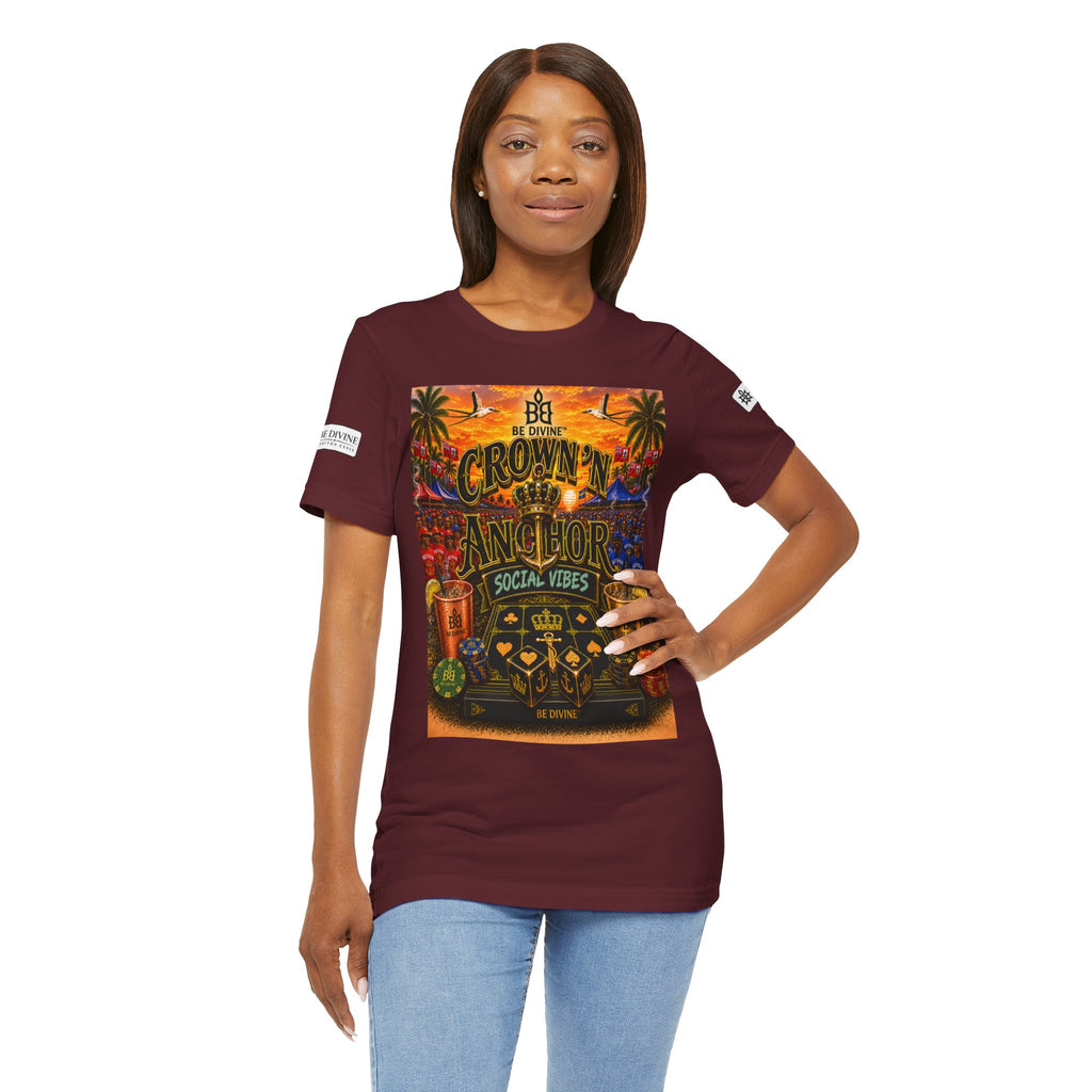 BE DIVINE™ Cup Match Social Vibes Tee – Crown 'N Anchor Edition