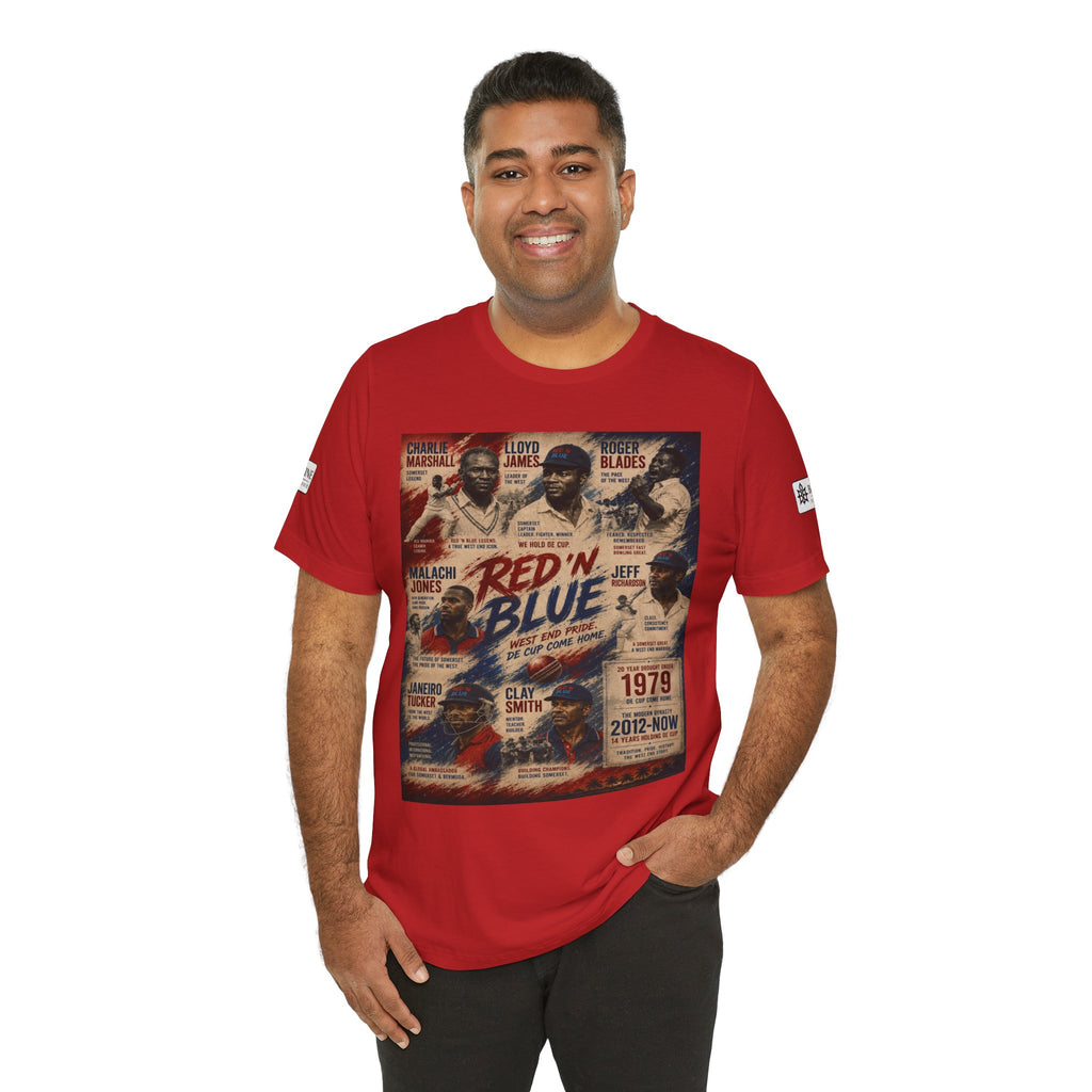 BE DIVINE™ Red ’N Blue Cricket Greats Tee