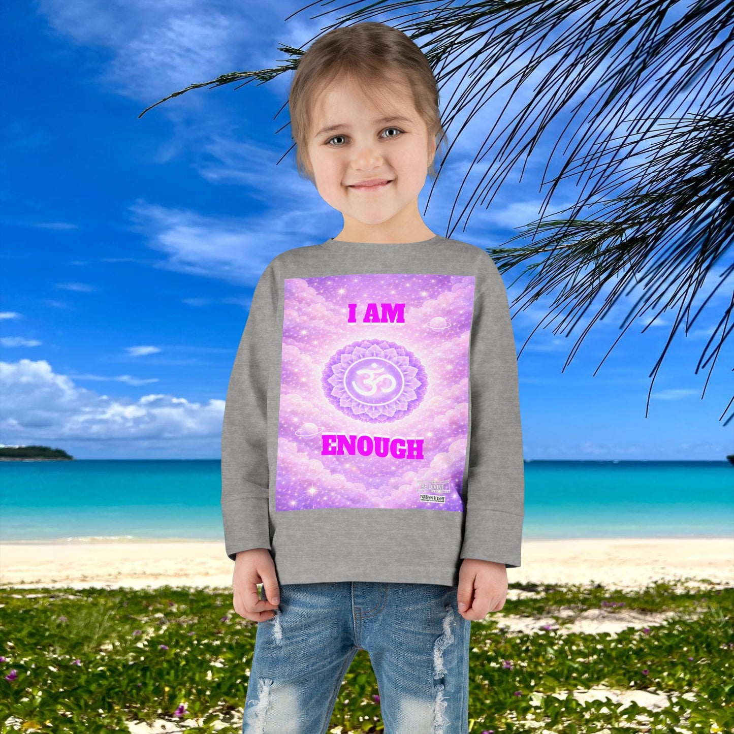 BE DIVINE™ Crown Chakra Toddler Long Sleeve Tee | Worthiness & Inner Peace Shirt